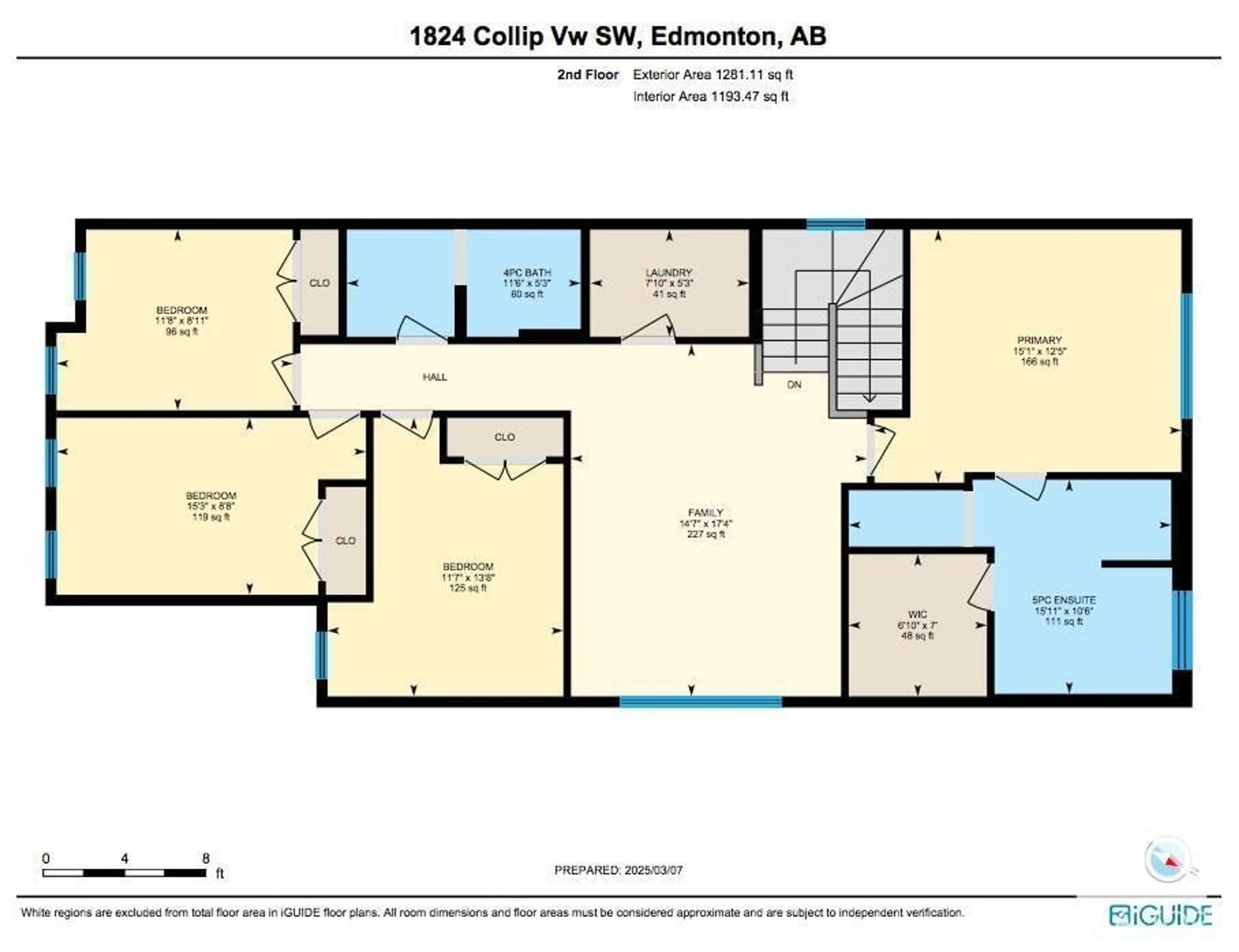 Floor plan for 1824 Collip VW SW, Edmonton Alberta T6W5C7