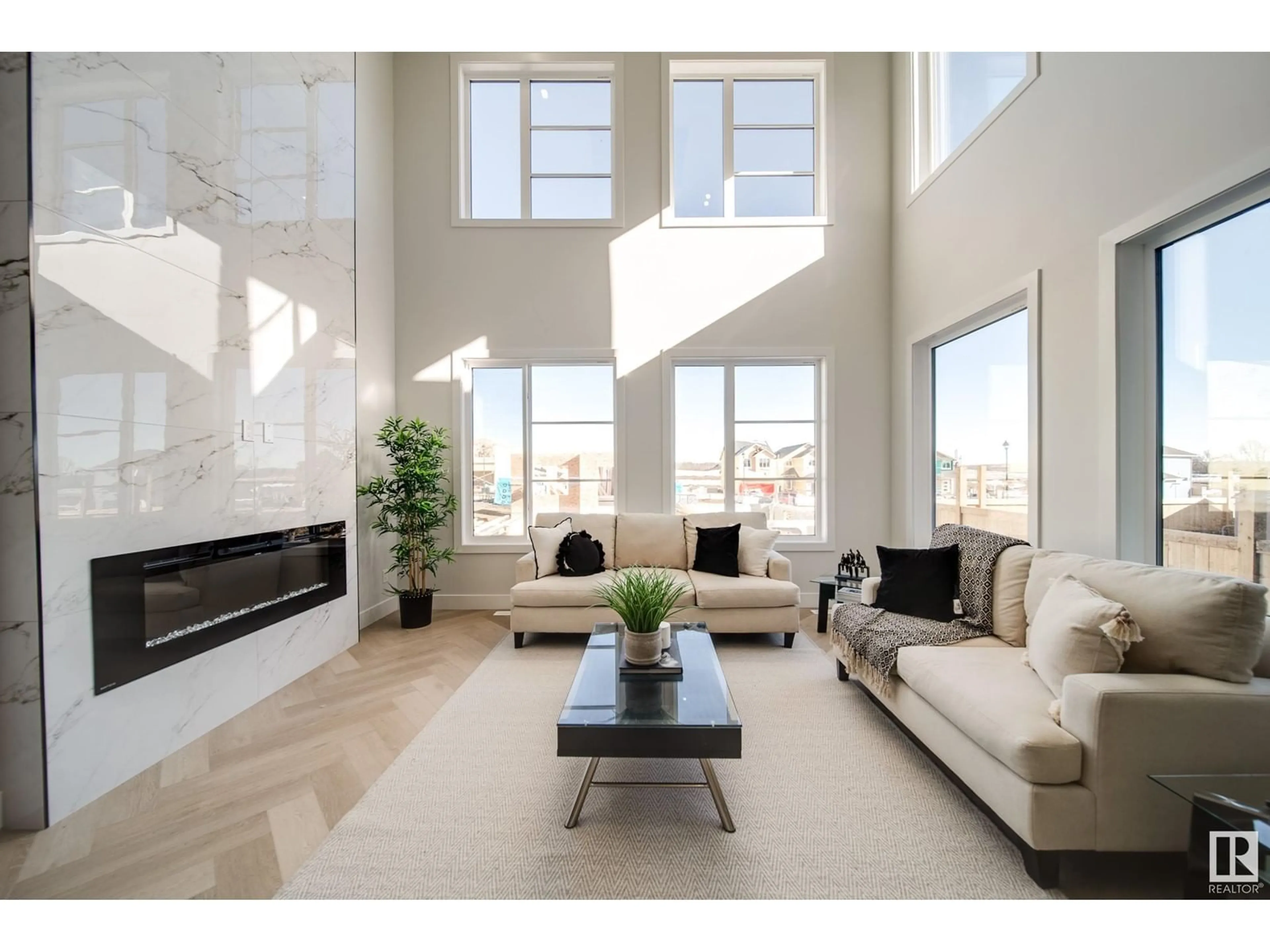 Living room with furniture, ceramic/tile floor for 9 BAKER ST, Ardrossan Alberta T8E0B6