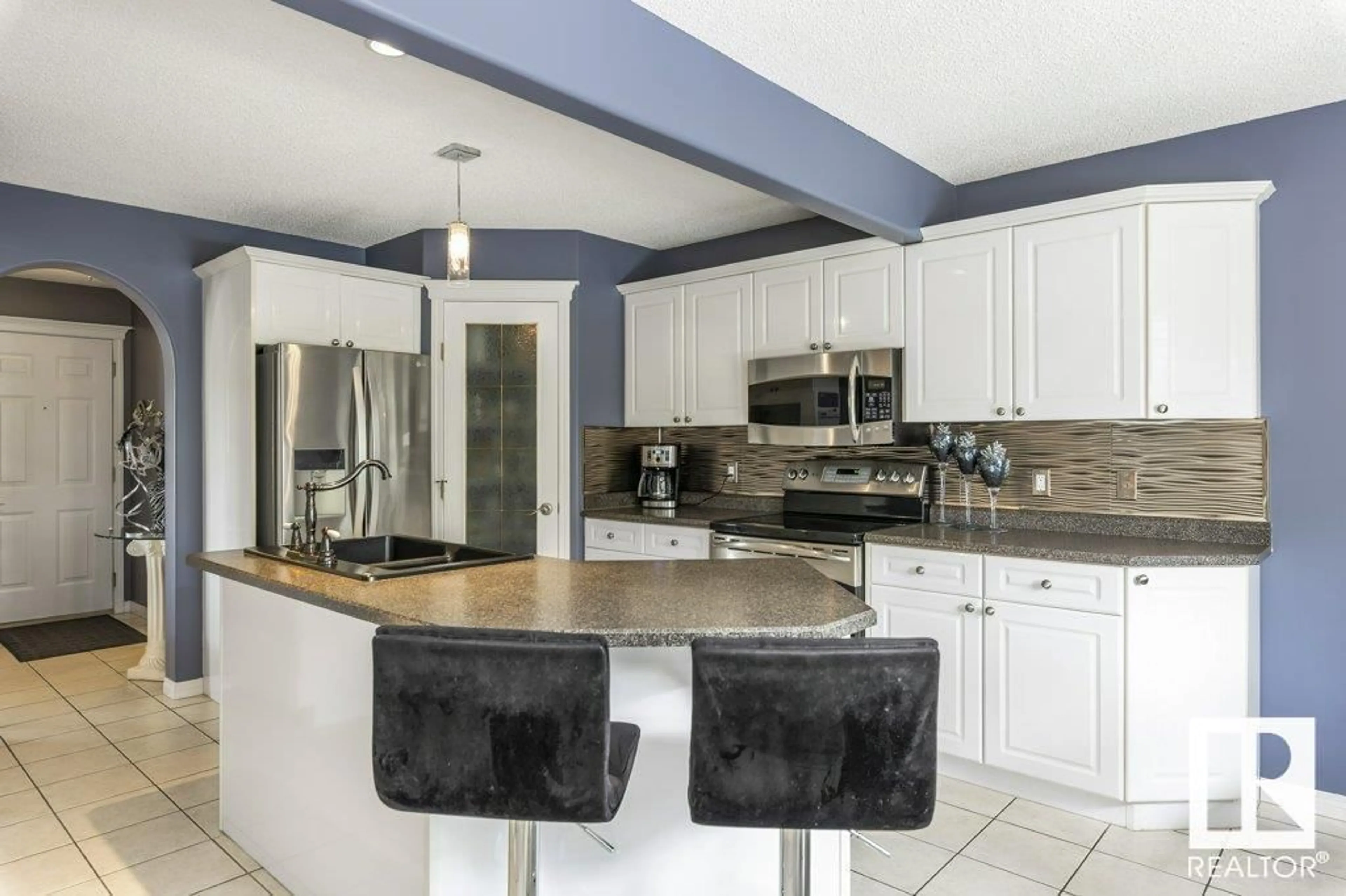 Open concept kitchen, ceramic/tile floor for 12943 HUDSON WY NW, Edmonton Alberta T6V1M4