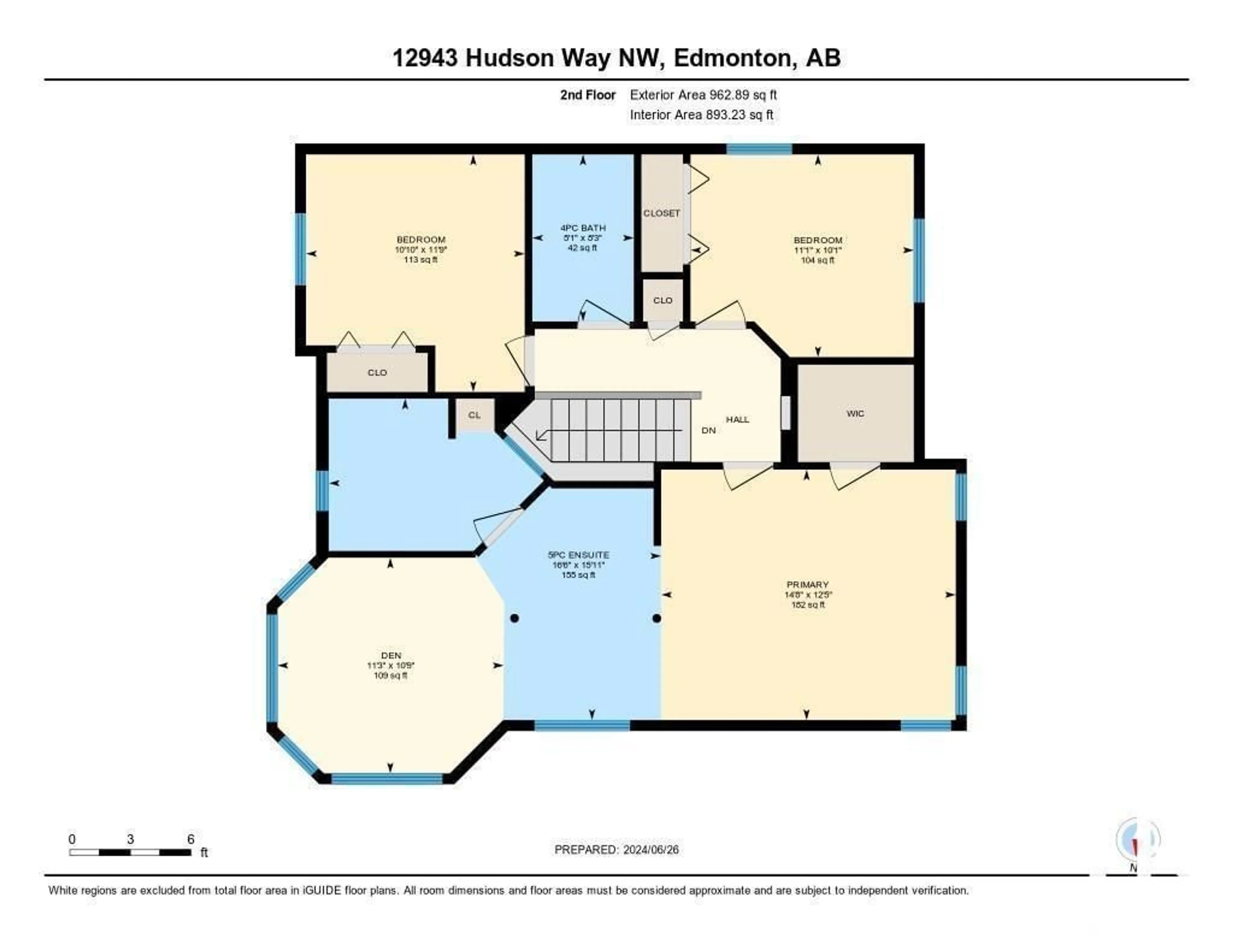 Floor plan for 12943 HUDSON WY NW, Edmonton Alberta T6V1M4