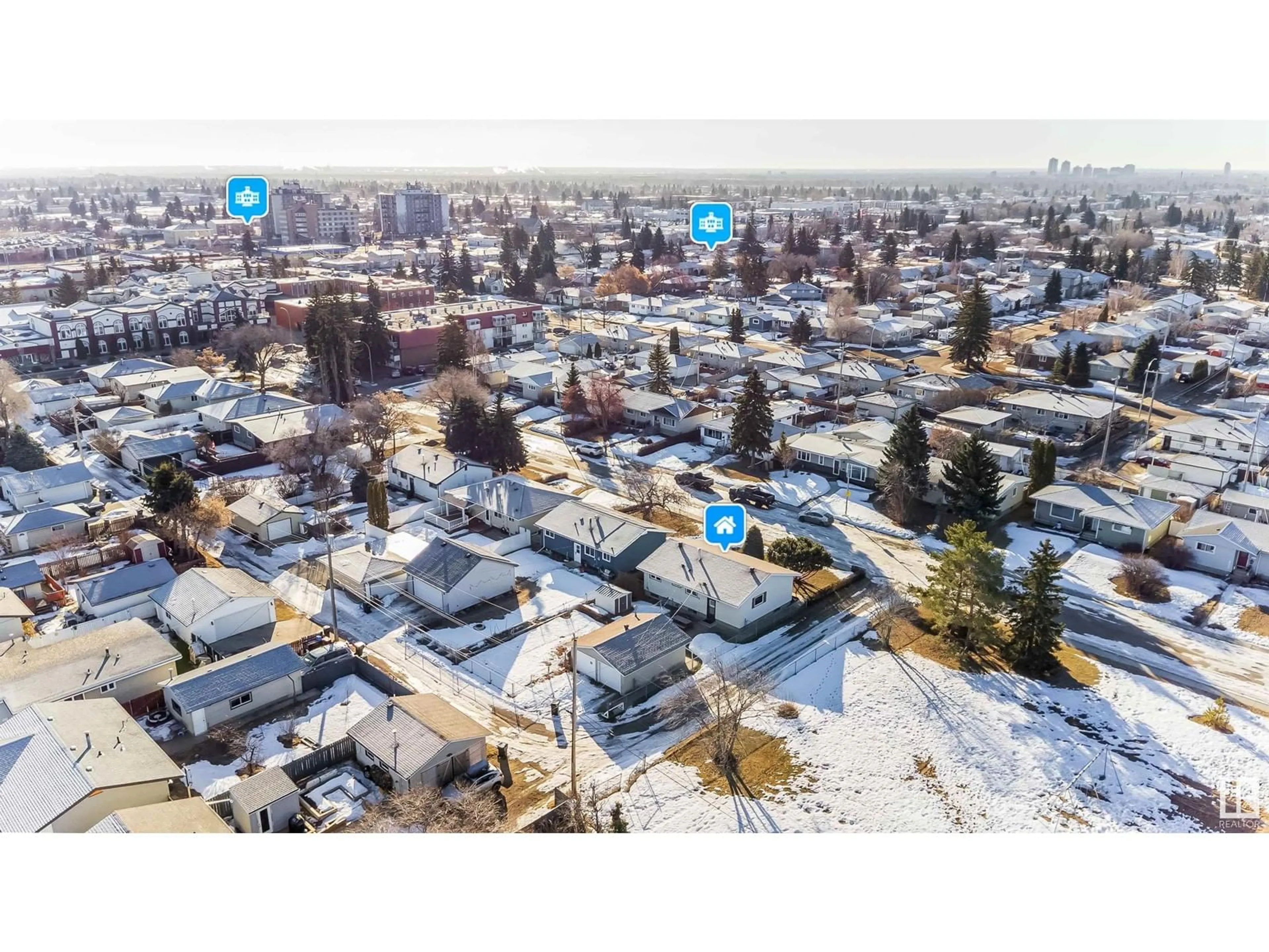 A pic from outside/outdoor area/front of a property/back of a property/a pic from drone, street for 10312 135A AV NW, Edmonton Alberta T5E1S7