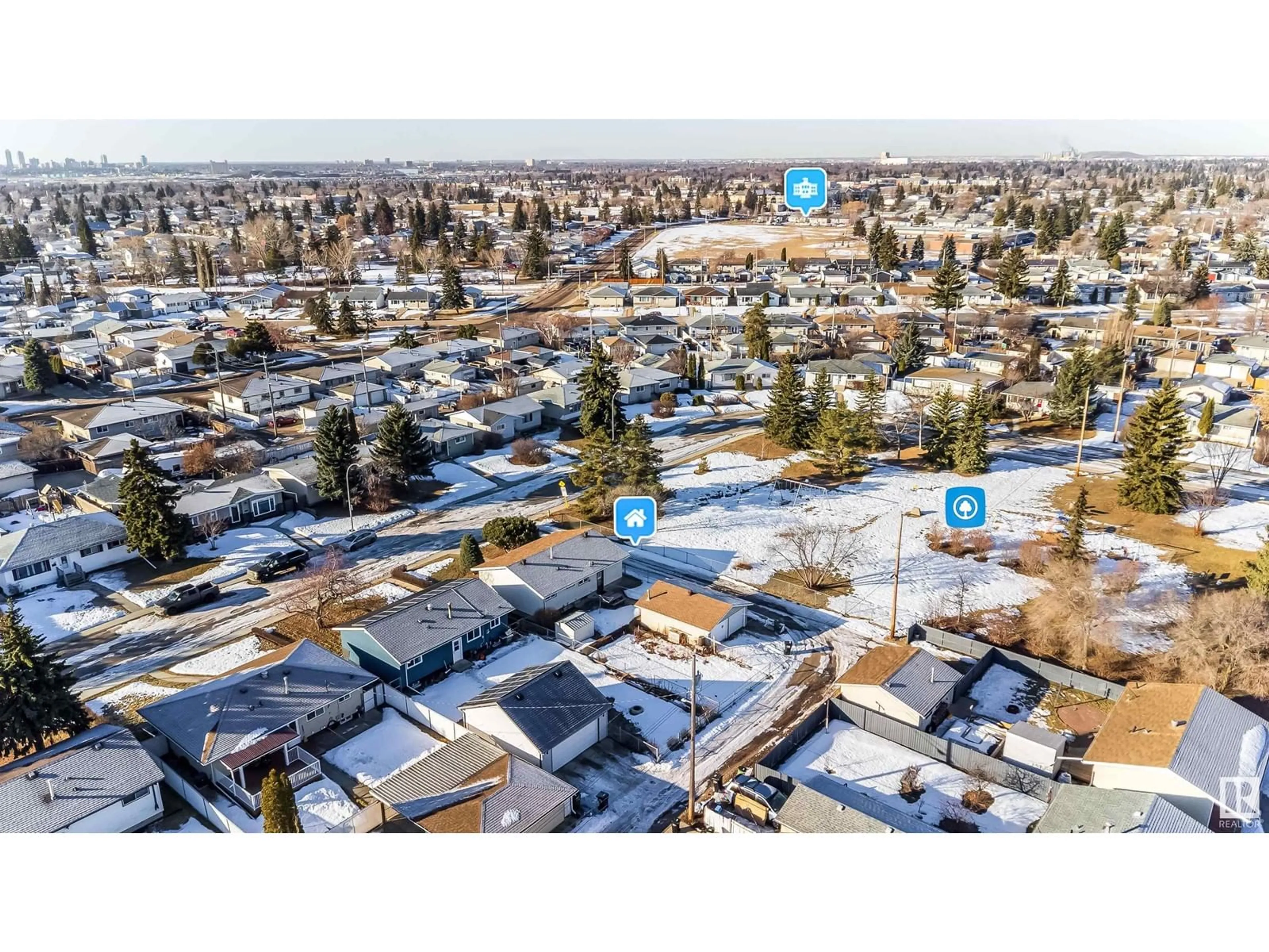 A pic from outside/outdoor area/front of a property/back of a property/a pic from drone, street for 10312 135A AV NW, Edmonton Alberta T5E1S7