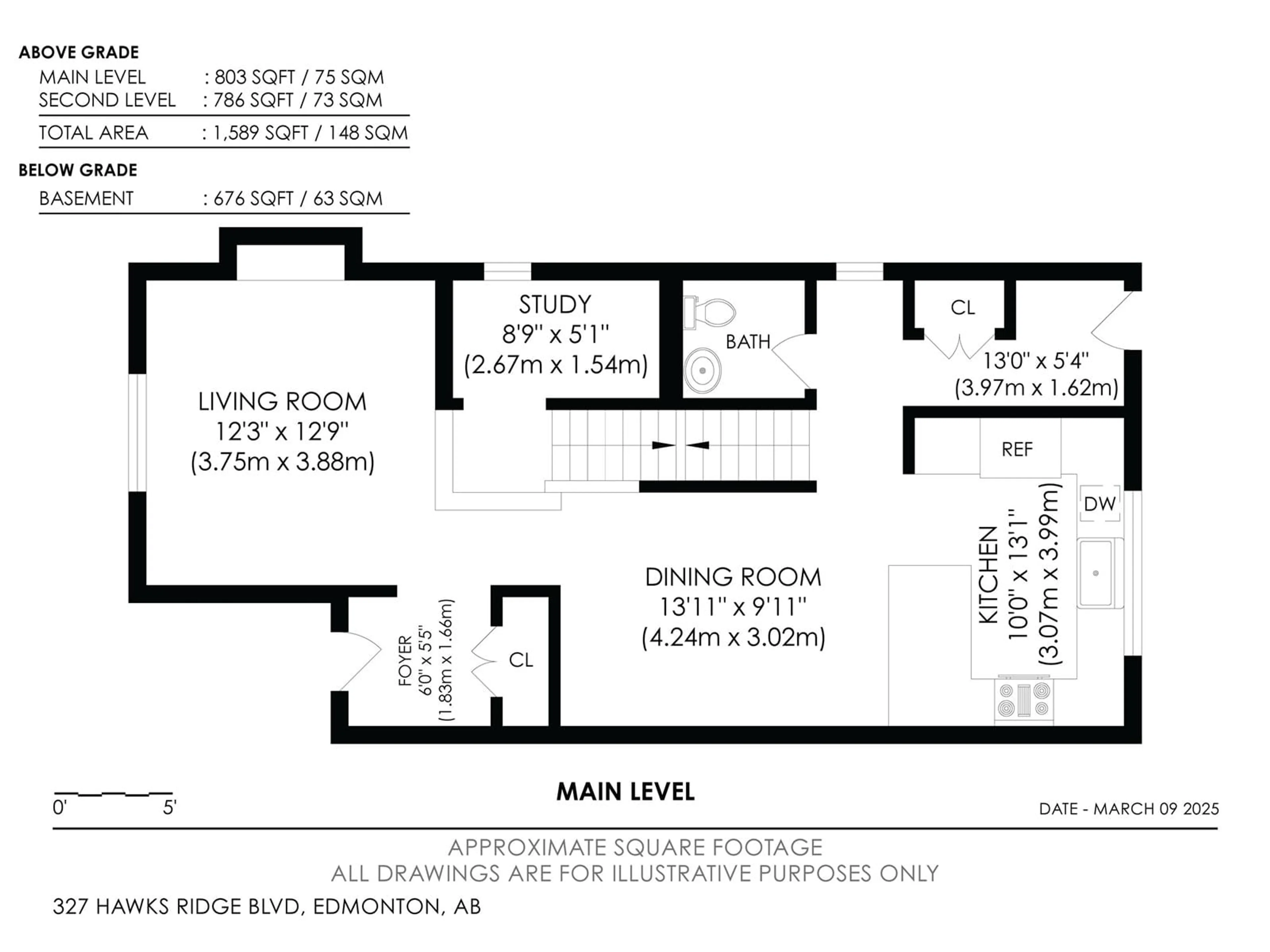 Floor plan for 327 HAWKS RIDGE BV NW, Edmonton Alberta T5S2B9