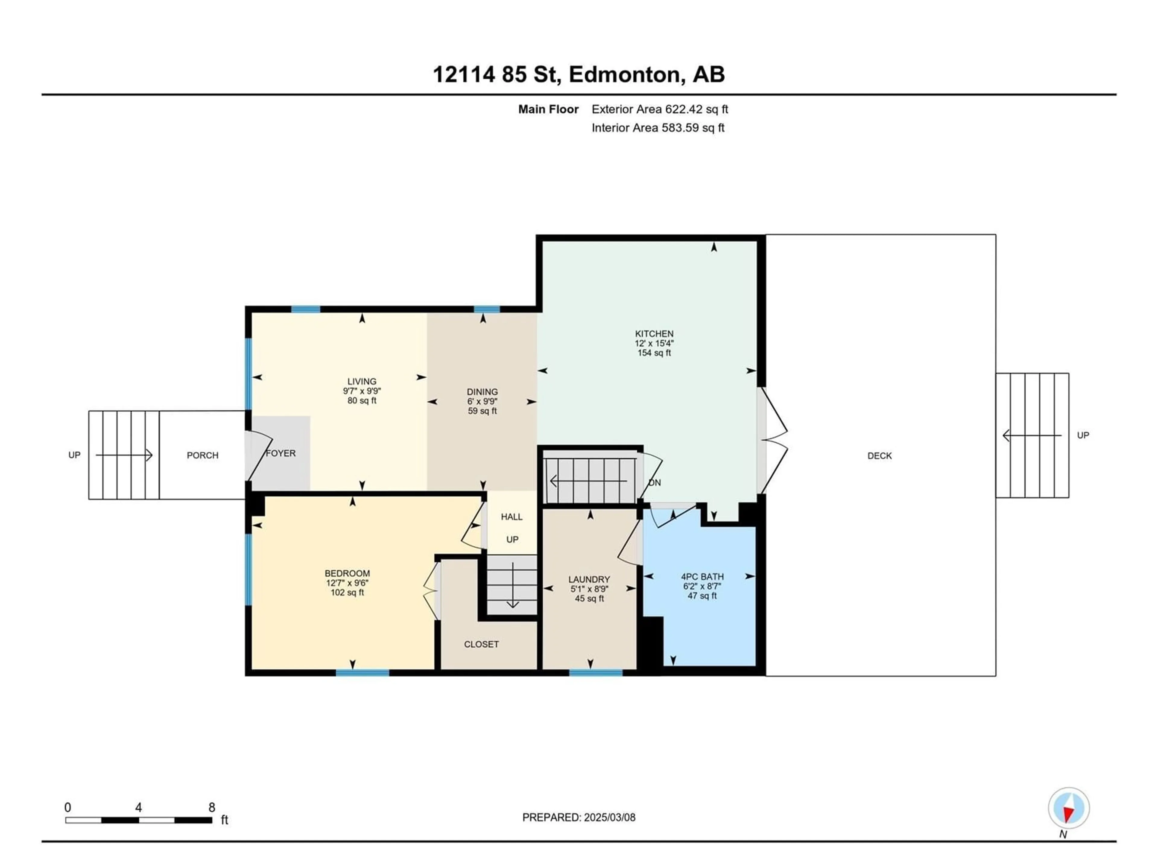 Floor plan for 12114 85 ST NW, Edmonton Alberta T5B3G6