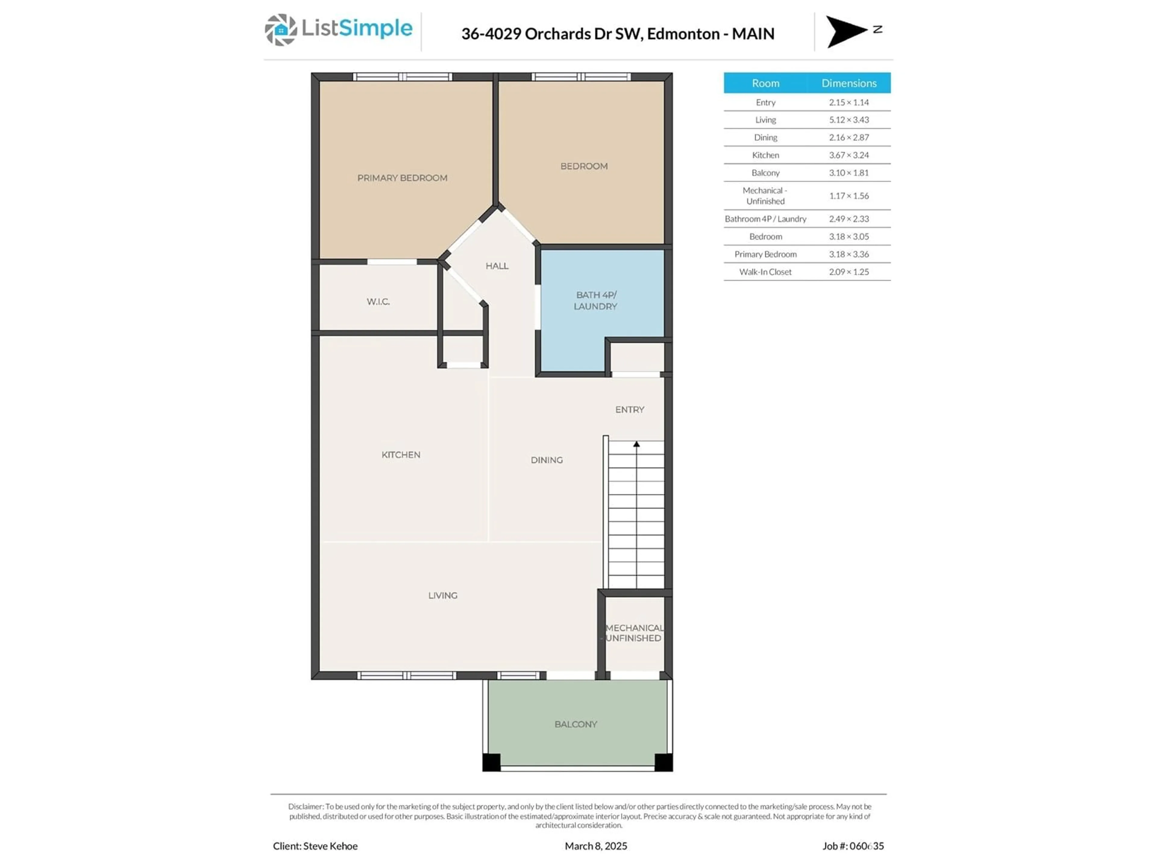 Floor plan for #36 4029 ORCHARDS DR SW, Edmonton Alberta T6X1V2