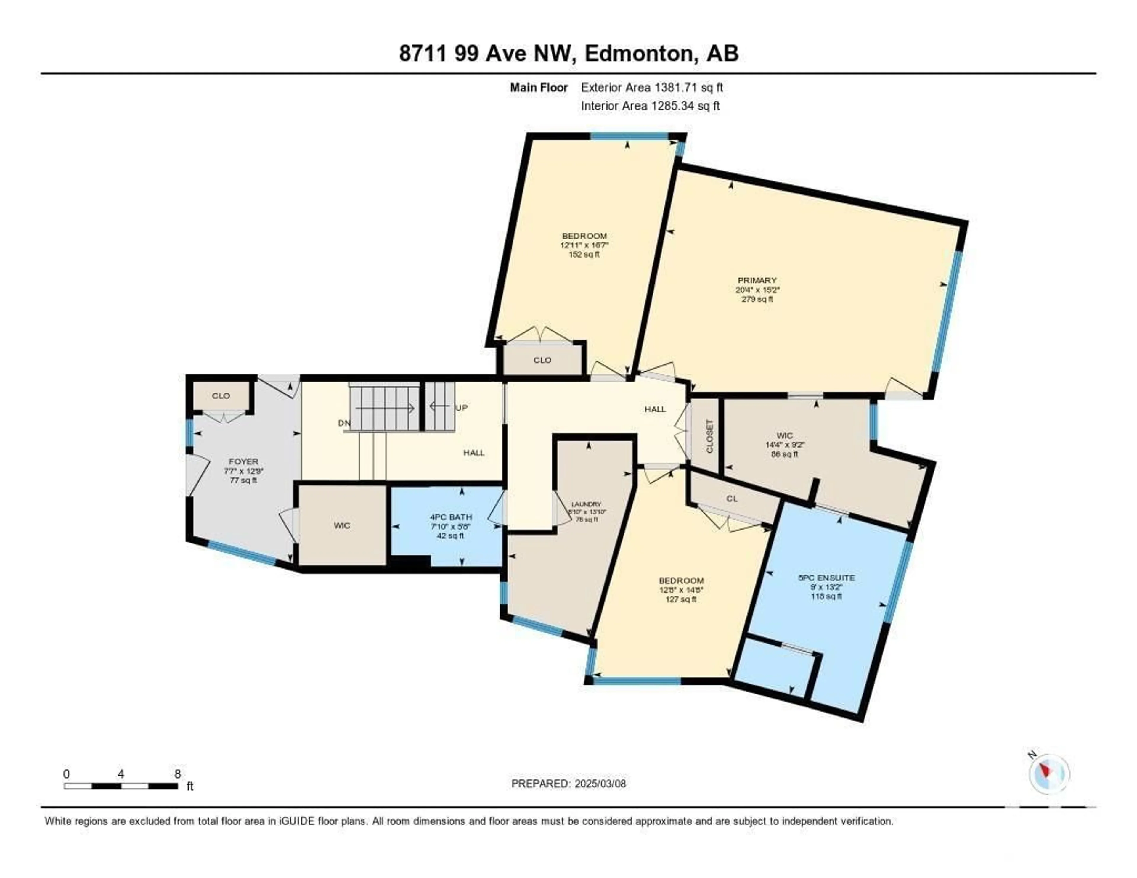 Floor plan for 8711 99 AV NW, Edmonton Alberta T5H4N5