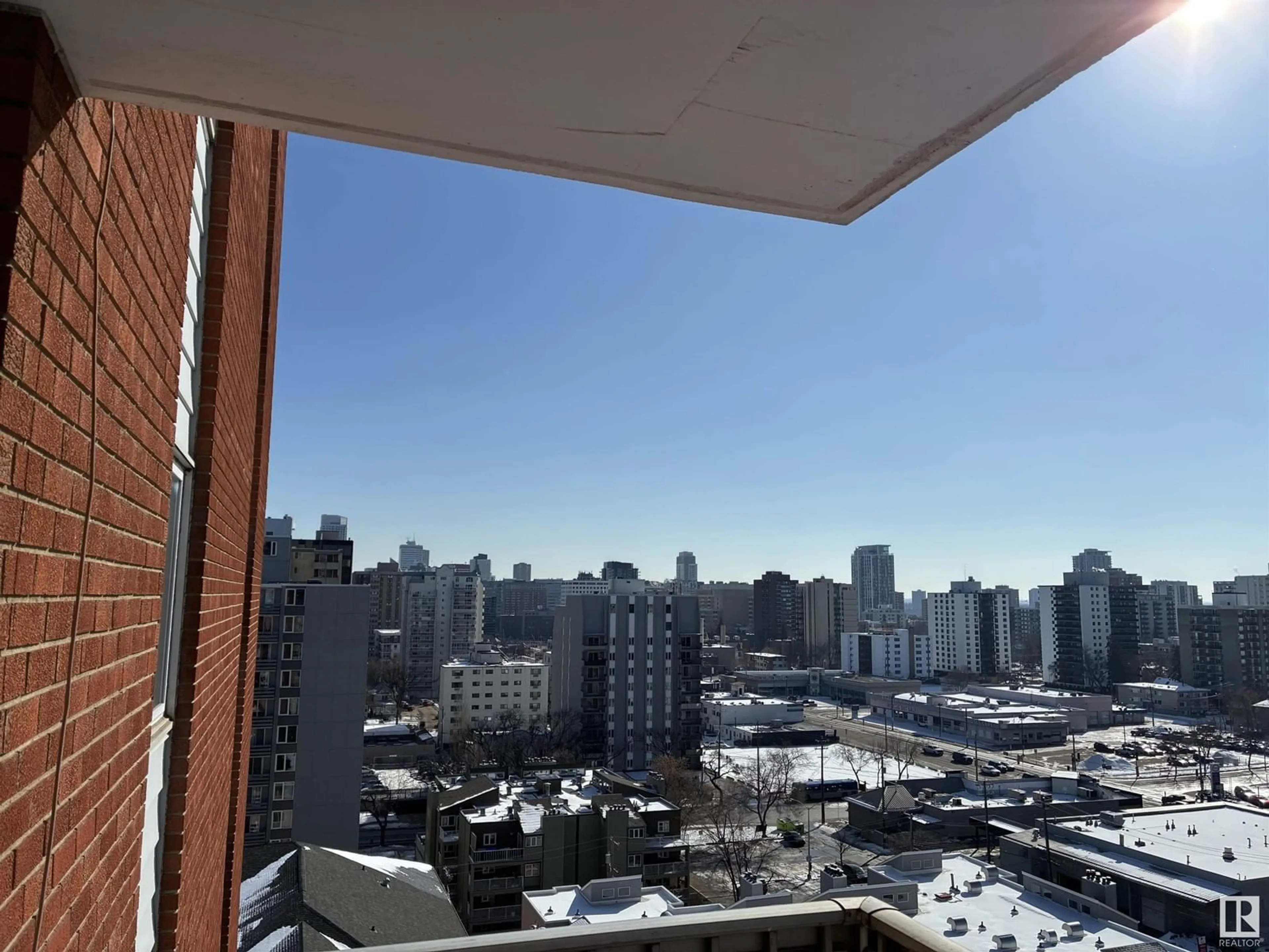 Balcony in the apartment, city buildings view from balcony for 1305 117 ST, Edmonton Alberta T5K2J2