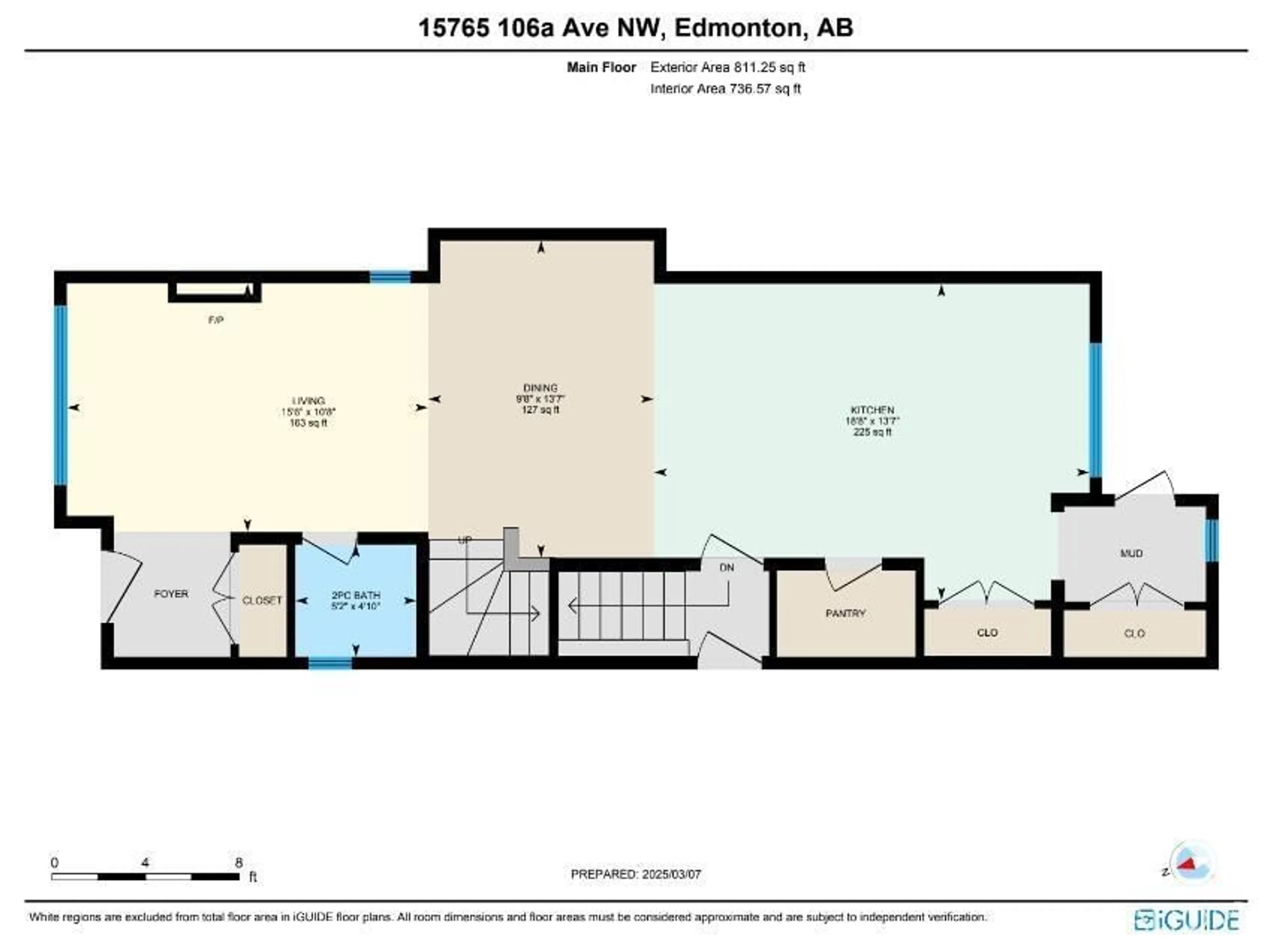 Floor plan for 15765 106A AV NW, Edmonton Alberta T5P0X2