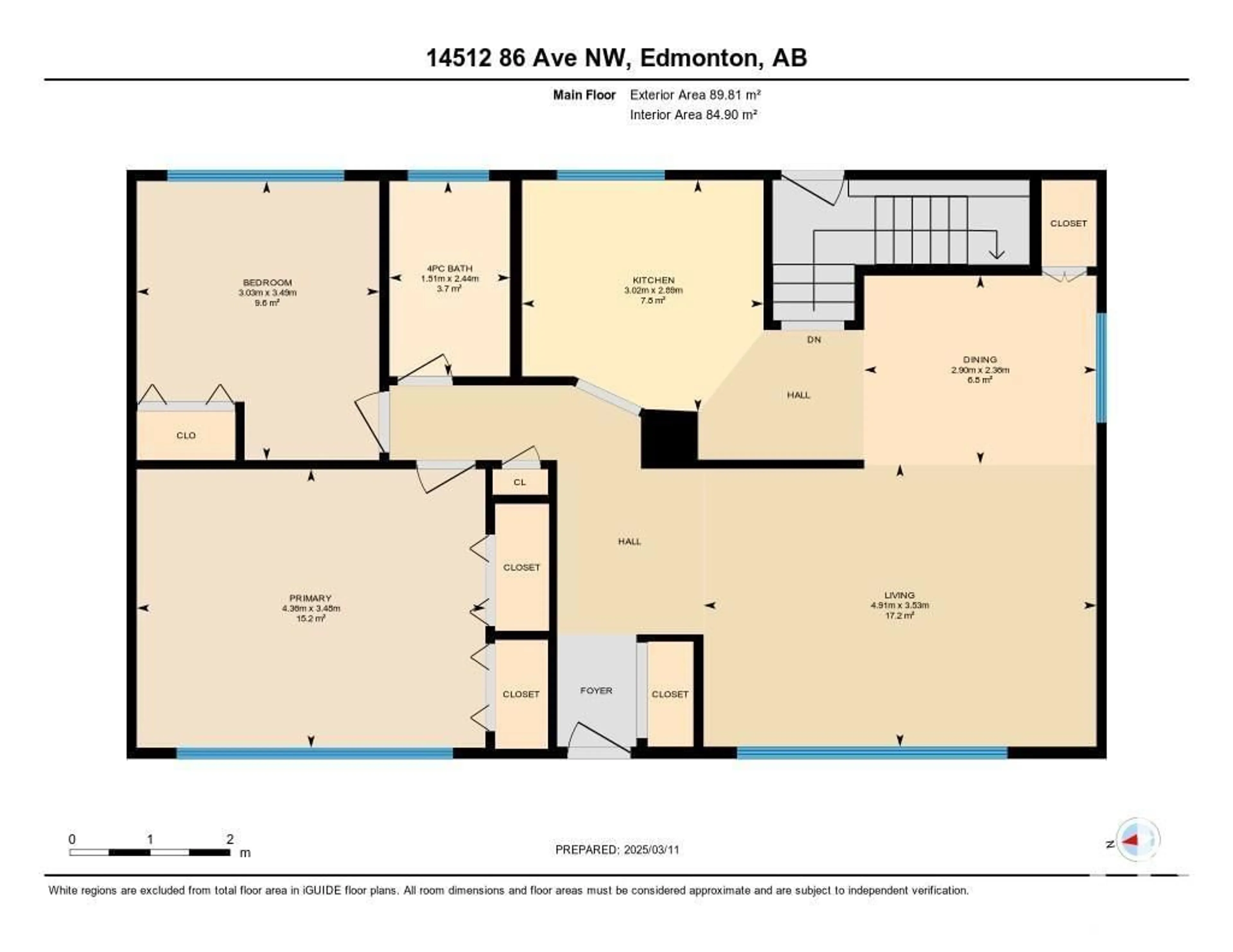 Floor plan for 14512 86 AV NW, Edmonton Alberta T5R4B6