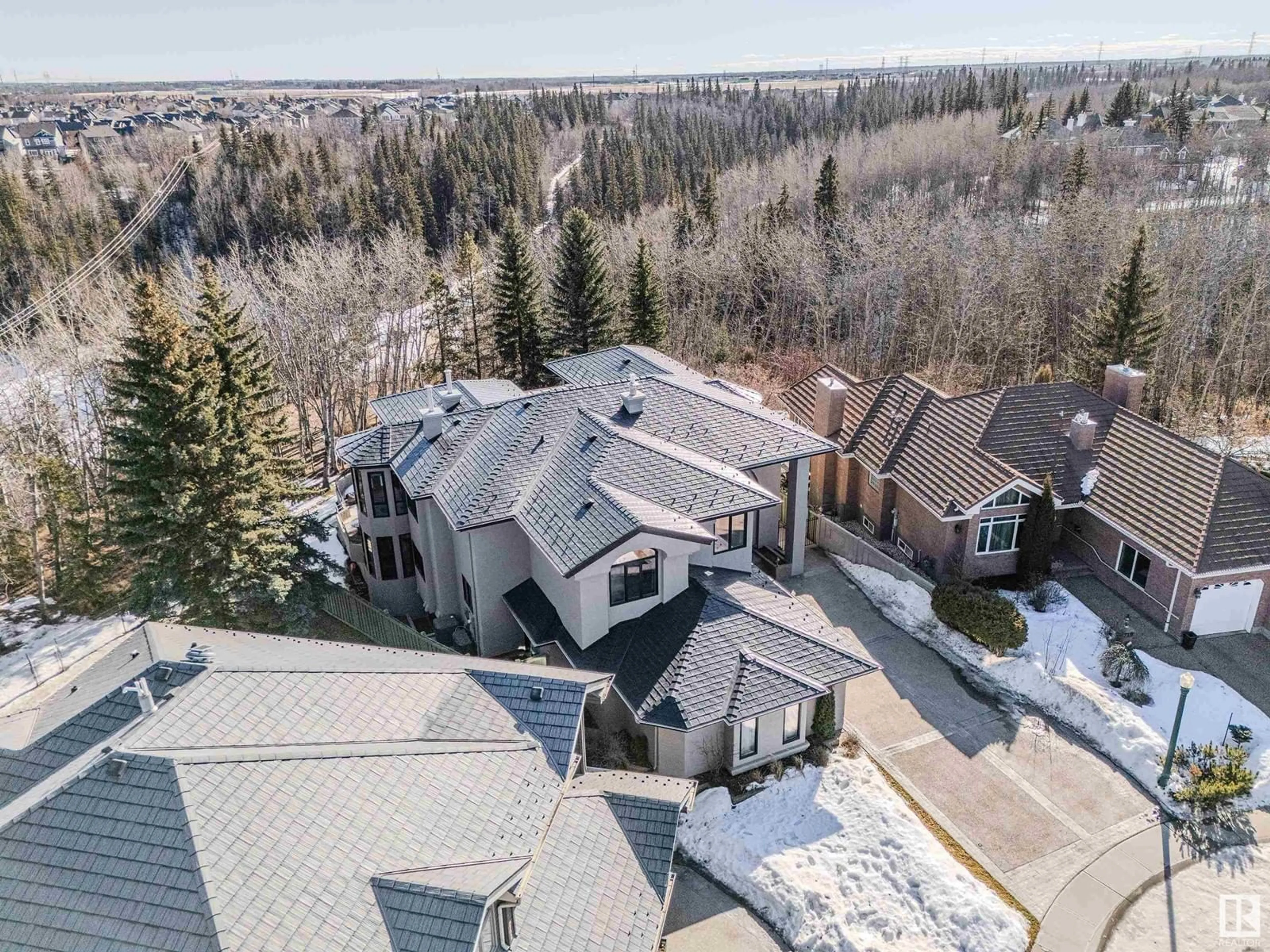 A pic from outside/outdoor area/front of a property/back of a property/a pic from drone, unknown for 321 WEAVER POINT NW, Edmonton Alberta T6M2J4