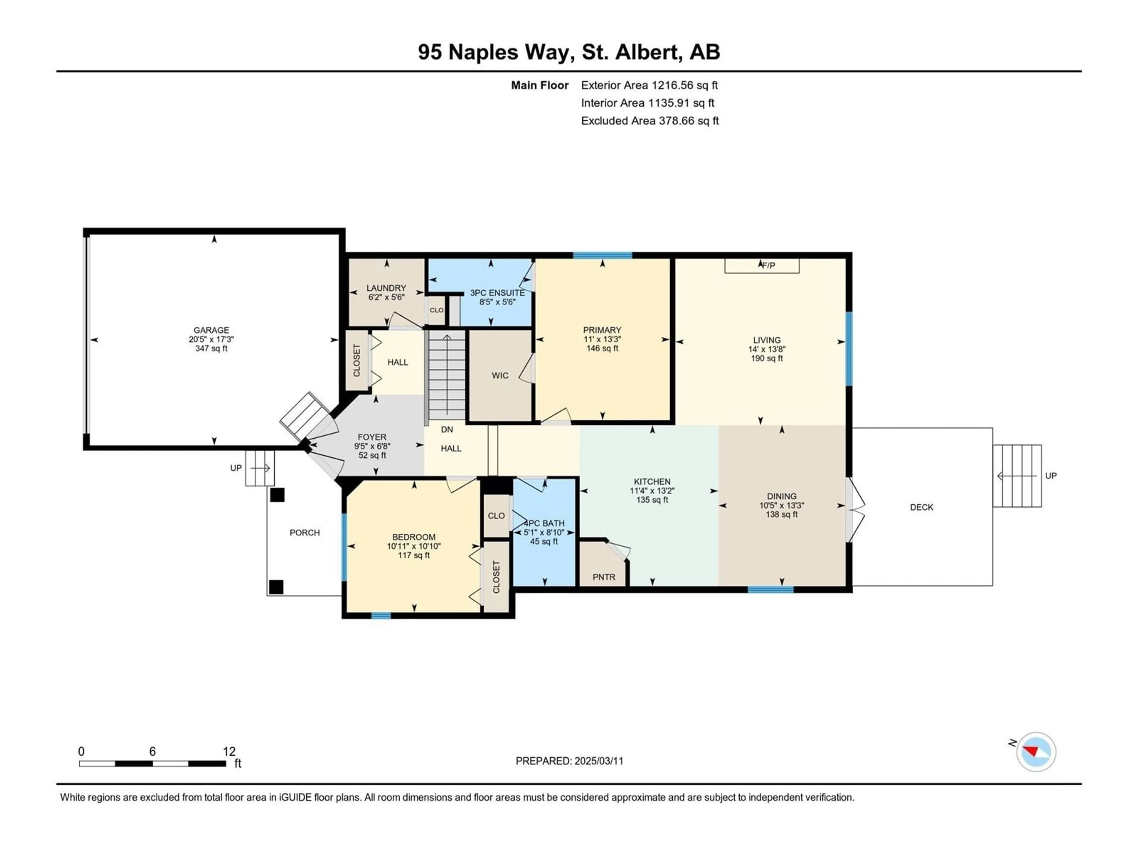 Floor plan for 95 NAPLES WY, St. Albert Alberta T8N7G2