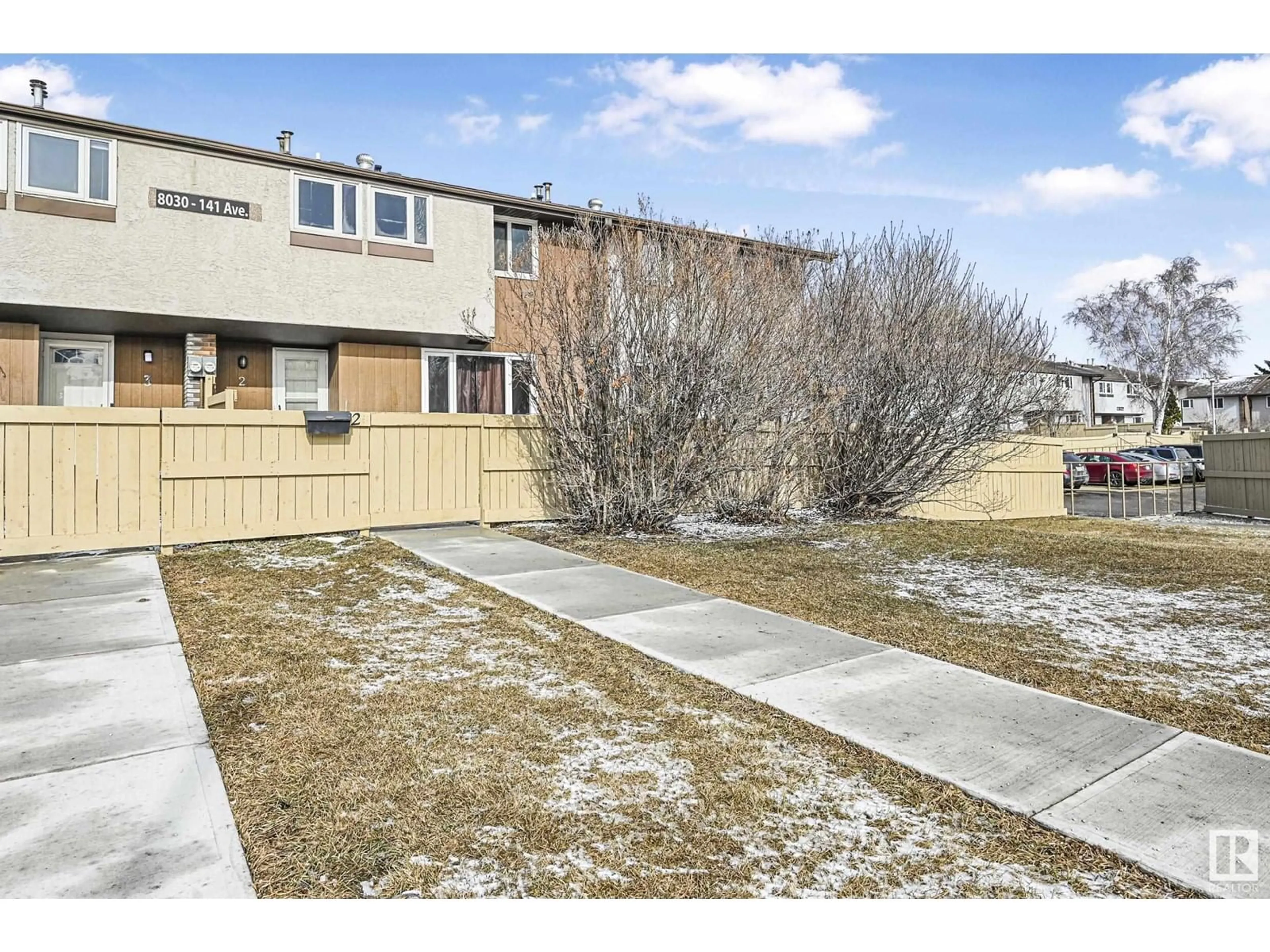 A pic from outside/outdoor area/front of a property/back of a property/a pic from drone, street for #2 8030 141 AV NW, Edmonton Alberta T5C2N9