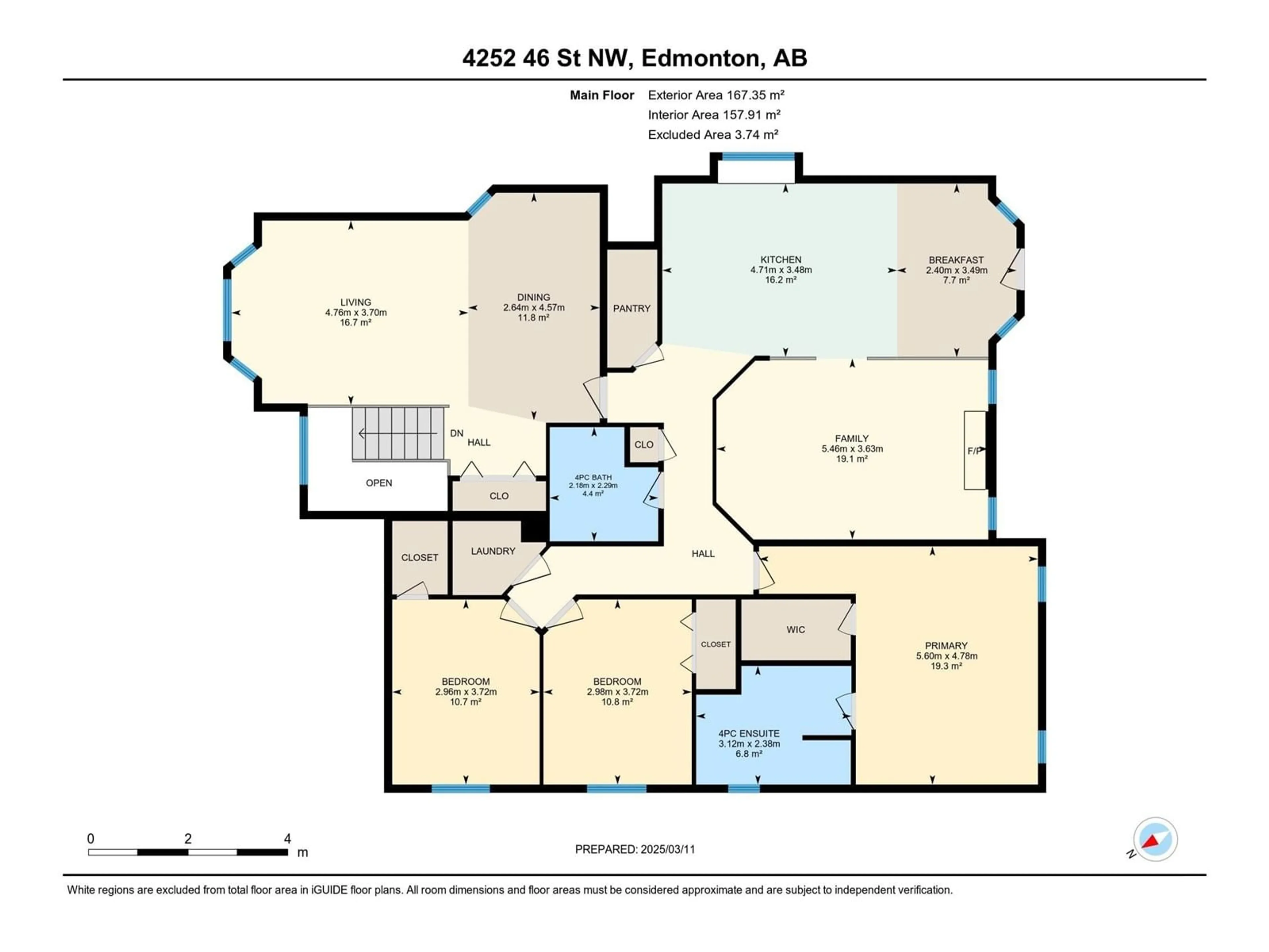 Floor plan for 4252 46 ST NW NW, Edmonton Alberta T6L6L9