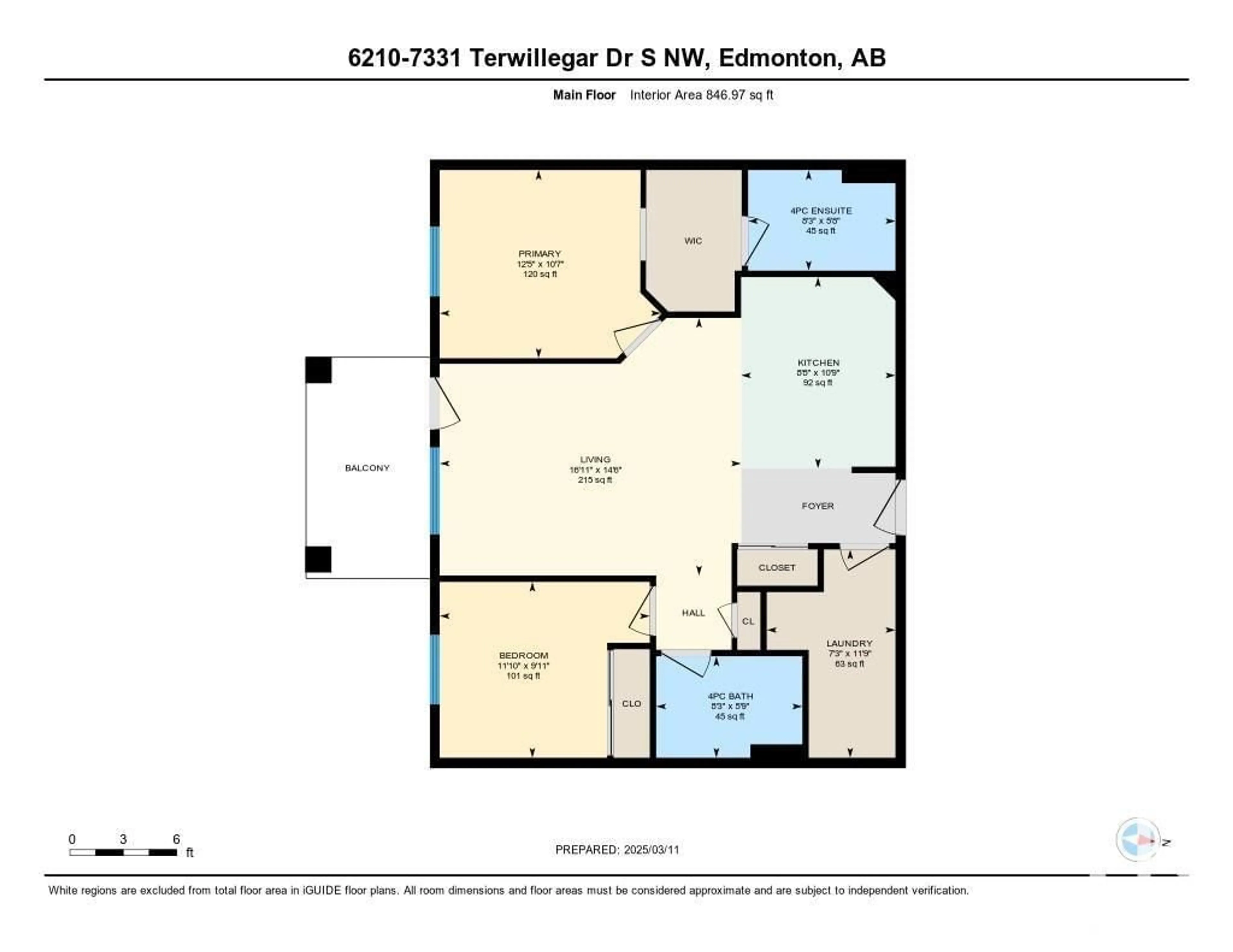 Floor plan for #6210 7331 South Terwillegar DR NW, Edmonton Alberta T6R0L9