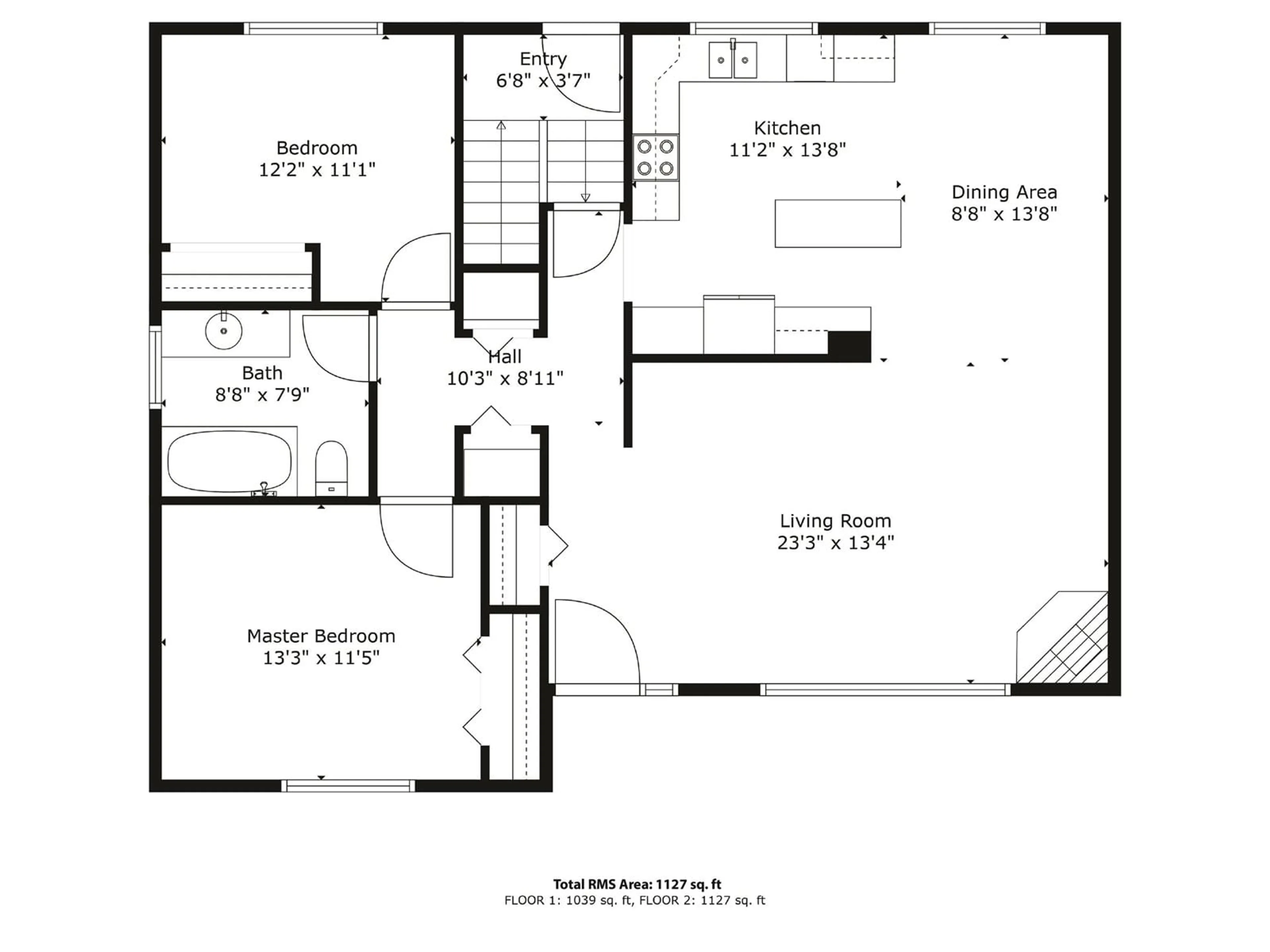 Floor plan for 11423 127 ST, Edmonton Alberta T5M0V2