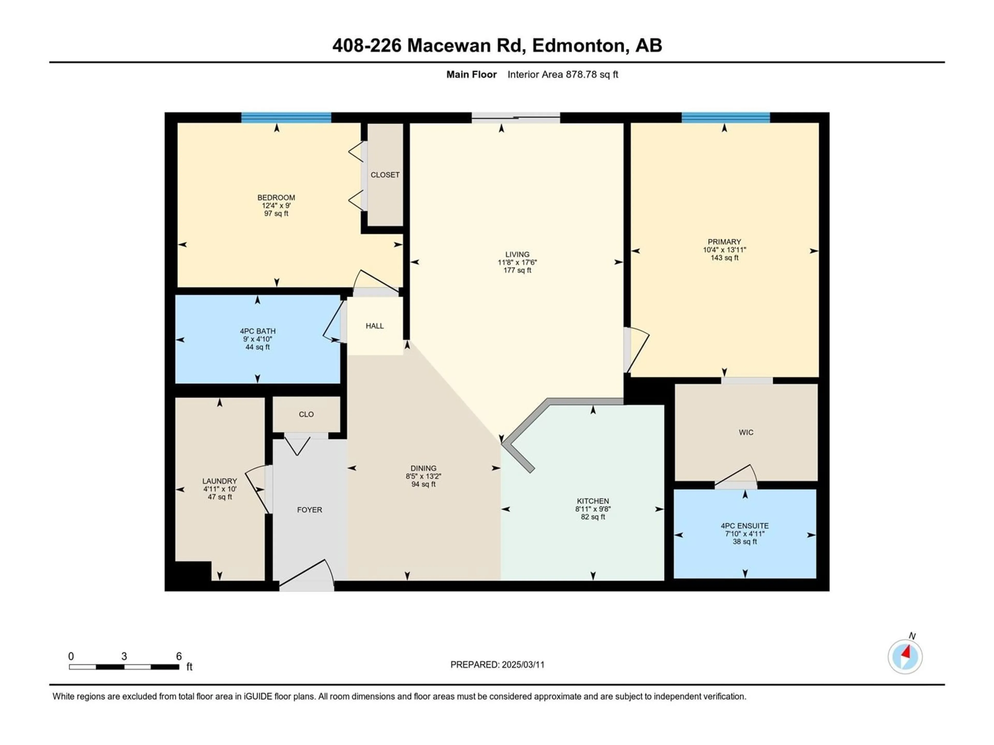 Floor plan for #408 226 Macewan RD SW, Edmonton Alberta T6W0C5