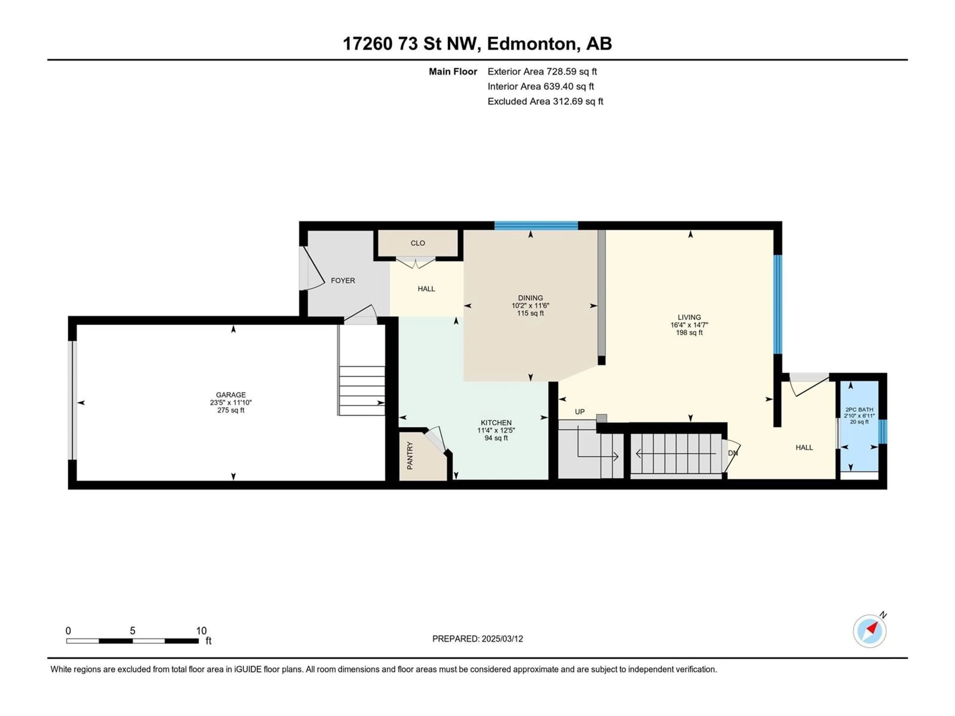 Floor plan for 17260 73 ST NW, Edmonton Alberta T5Z0L3