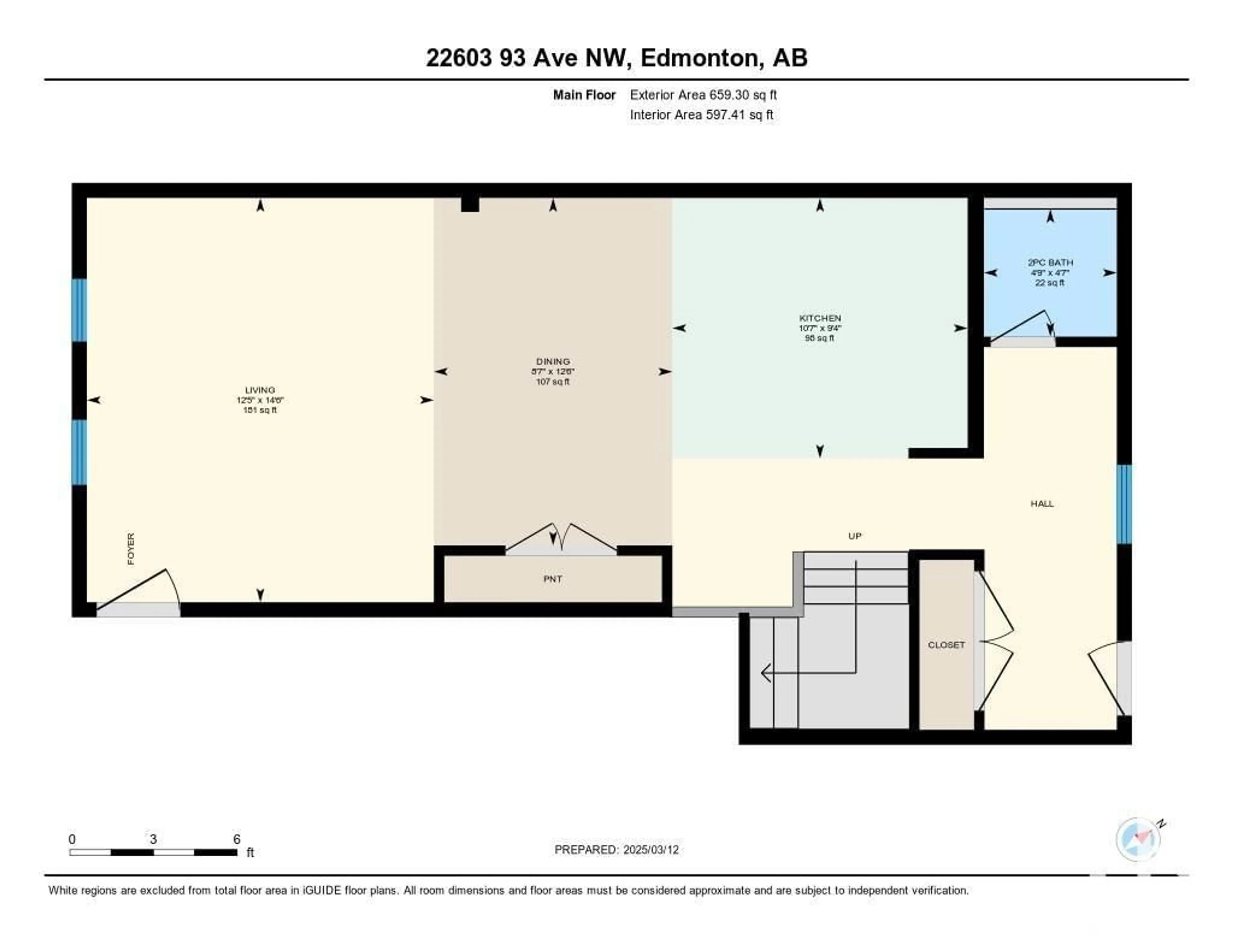 Floor plan for 22603 93 AV NW, Edmonton Alberta T5T7R5