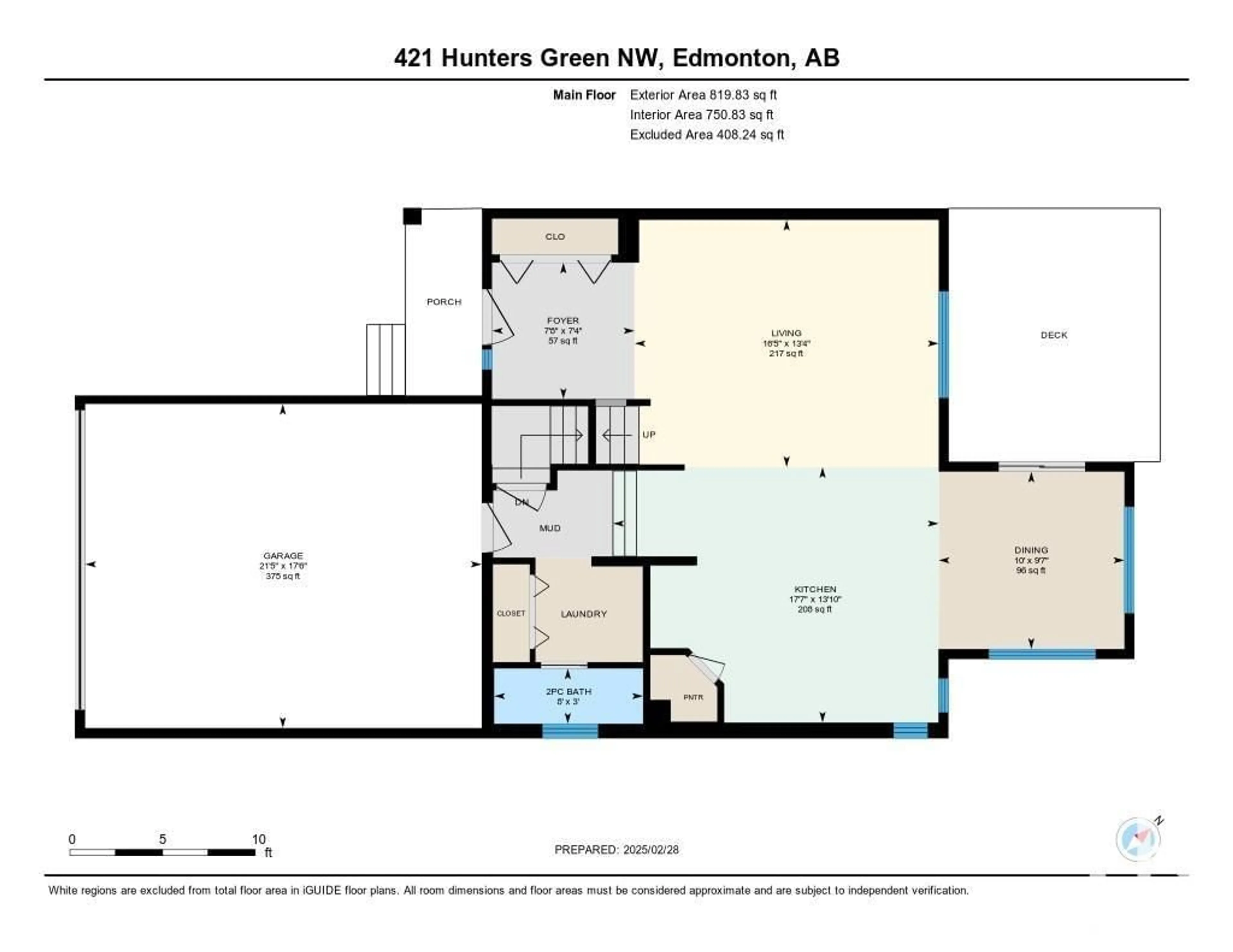 Floor plan for 421 HUNTERS GR NW, Edmonton Alberta T6R3C1