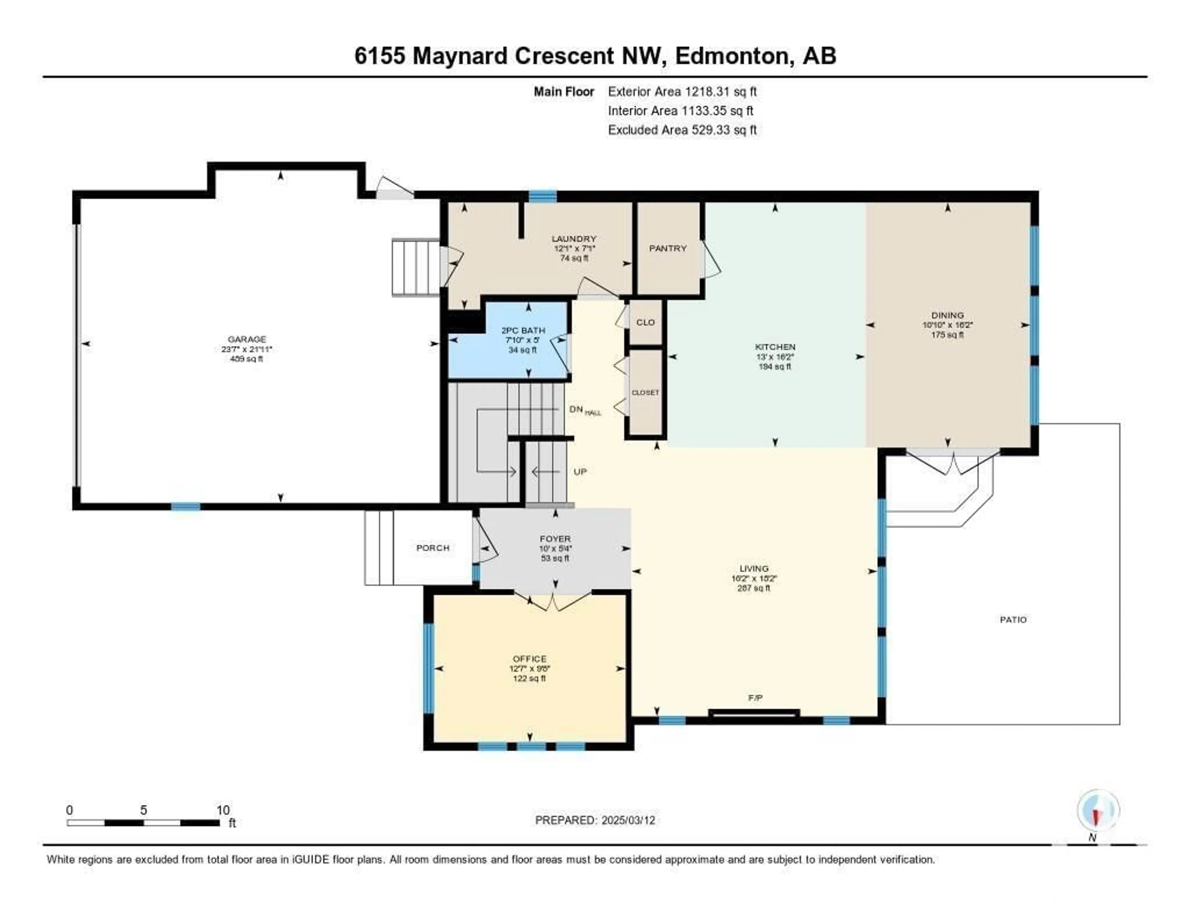 Floor plan for 6155 MAYNARD CR NW, Edmonton Alberta T6R0H8