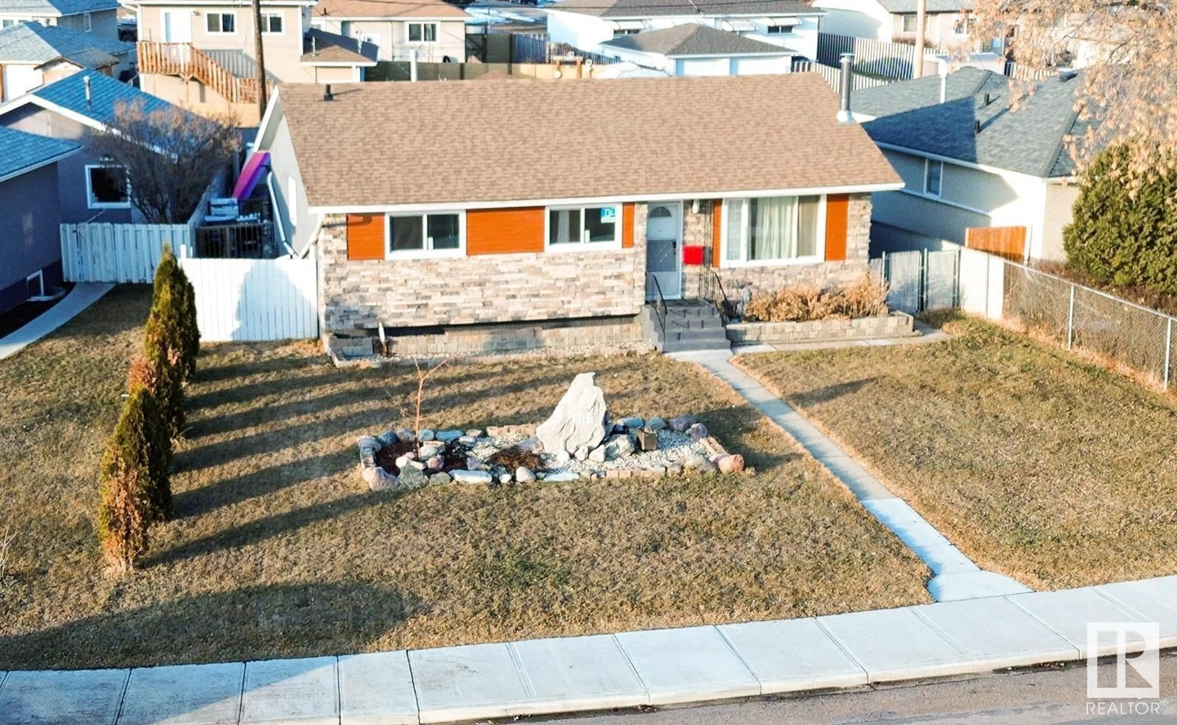 A pic from outside/outdoor area/front of a property/back of a property/a pic from drone, street for 9112 129B AV NW, Edmonton Alberta T5E0P5