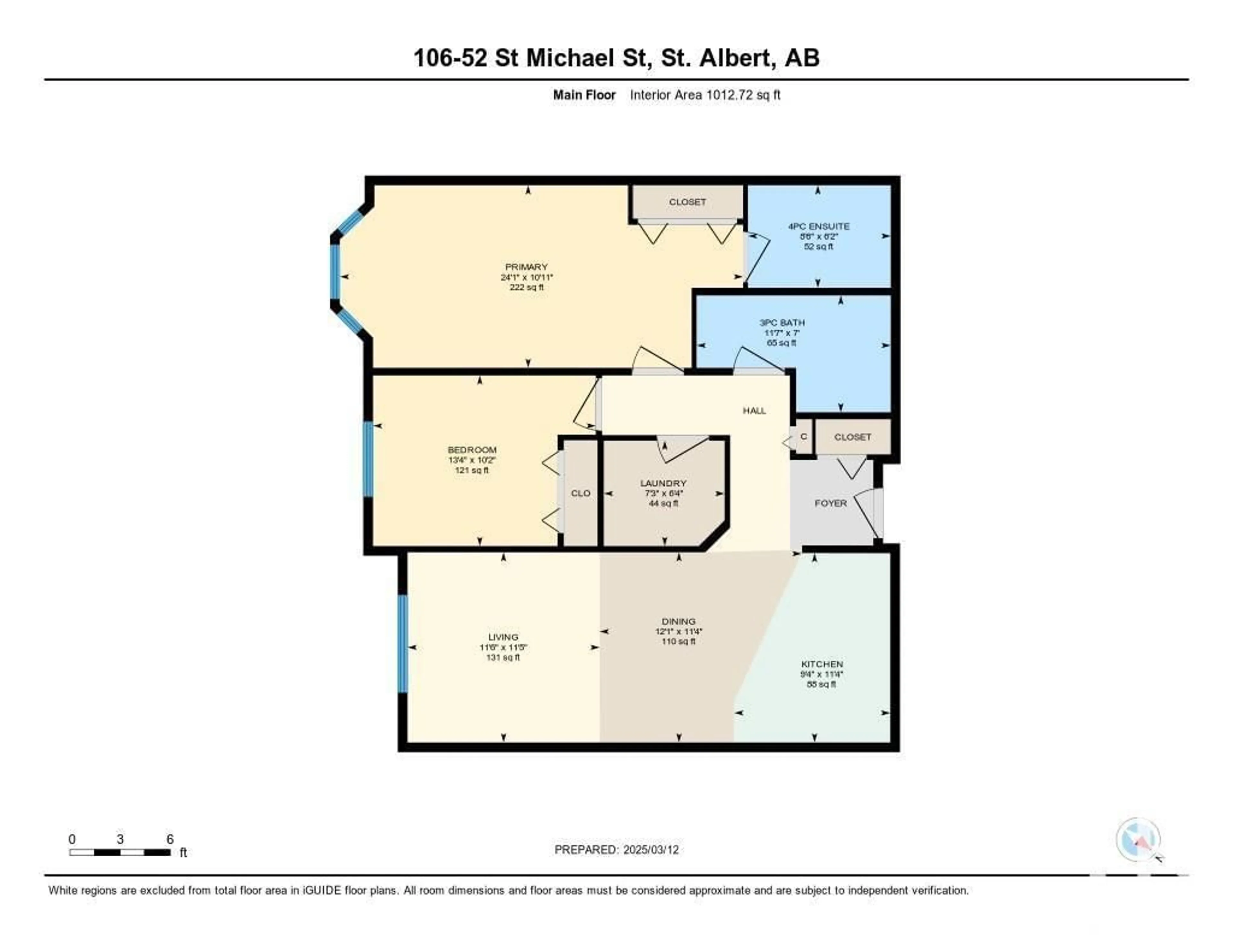 Floor plan for #106 52 ST MICHAEL ST, St. Albert Alberta T8N1C9