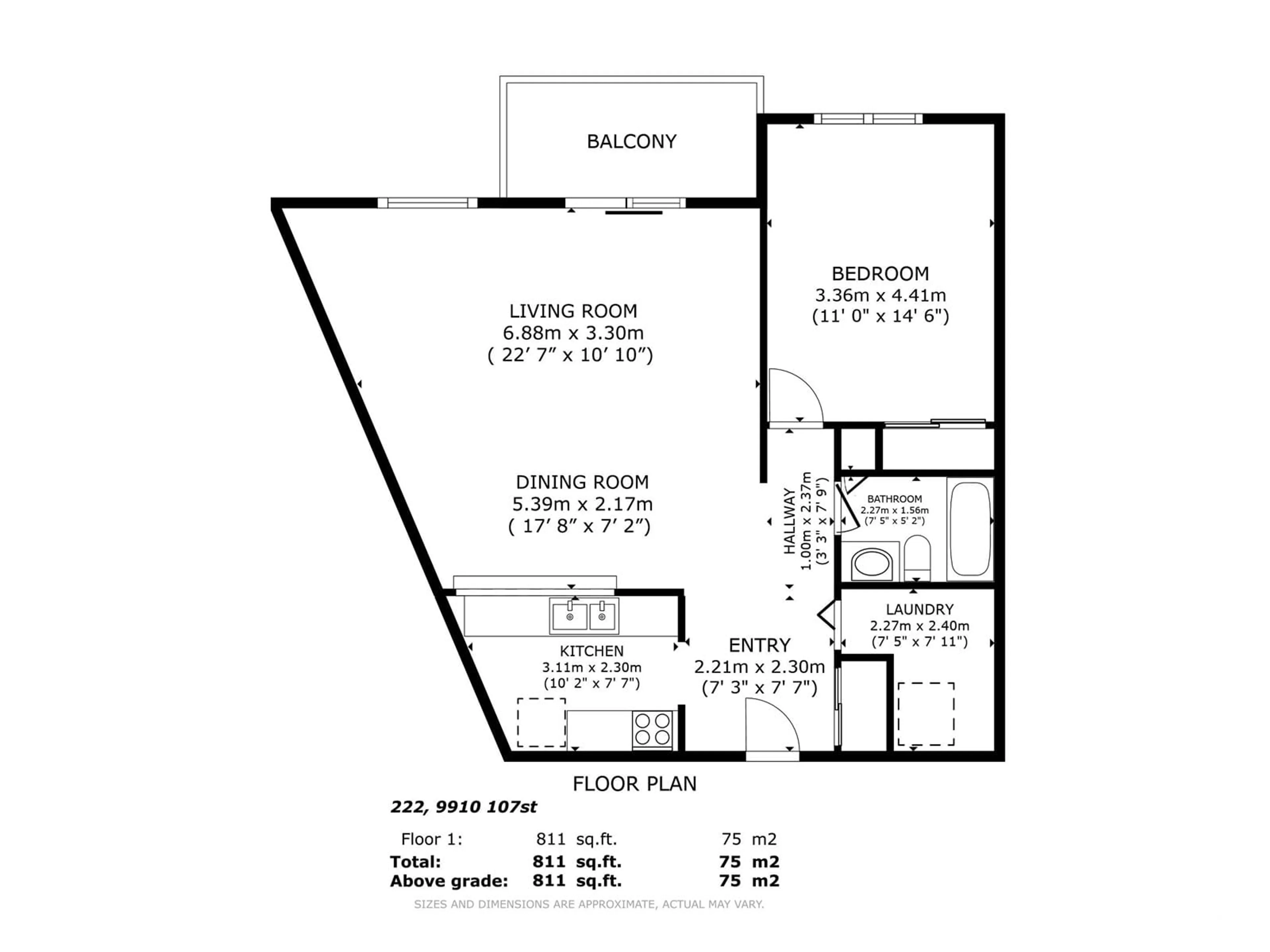 Floor plan for #222 9910 107 ST, Morinville Alberta T8R0A3