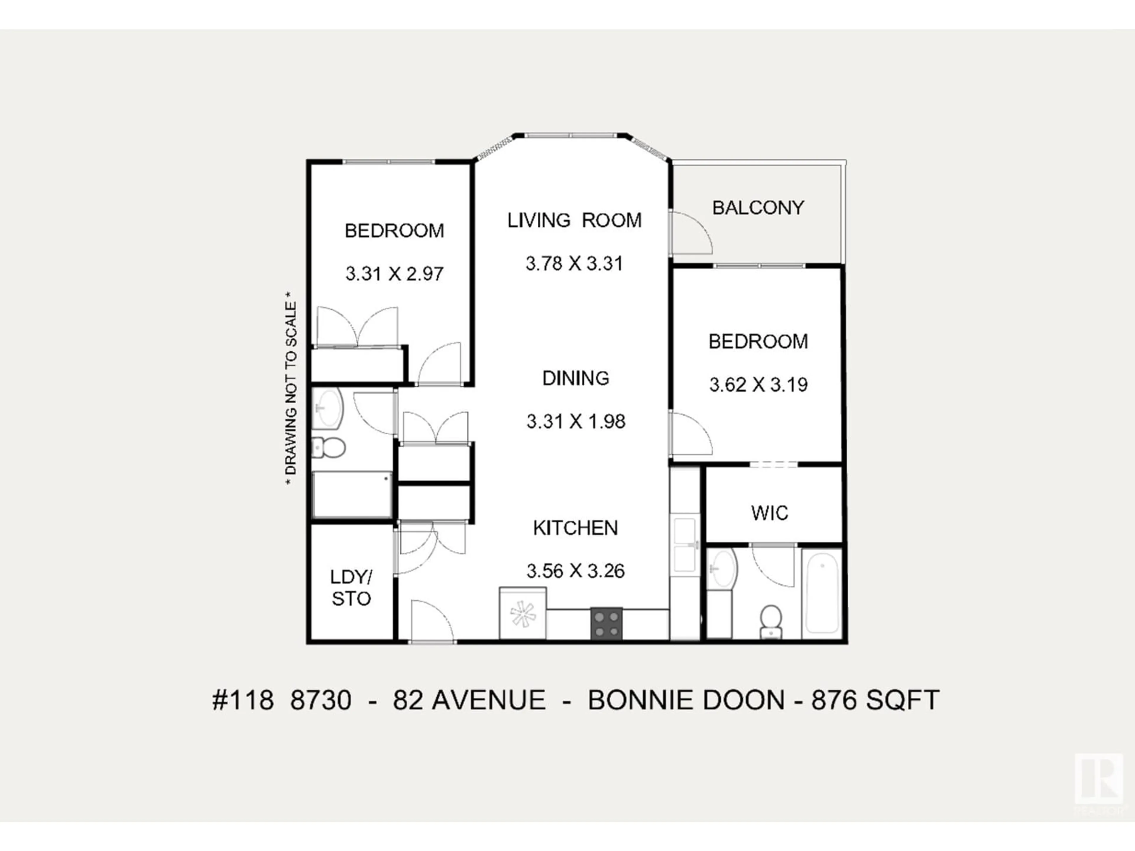 Floor plan for #118 8730 82 AV NW, Edmonton Alberta T6C0Z1