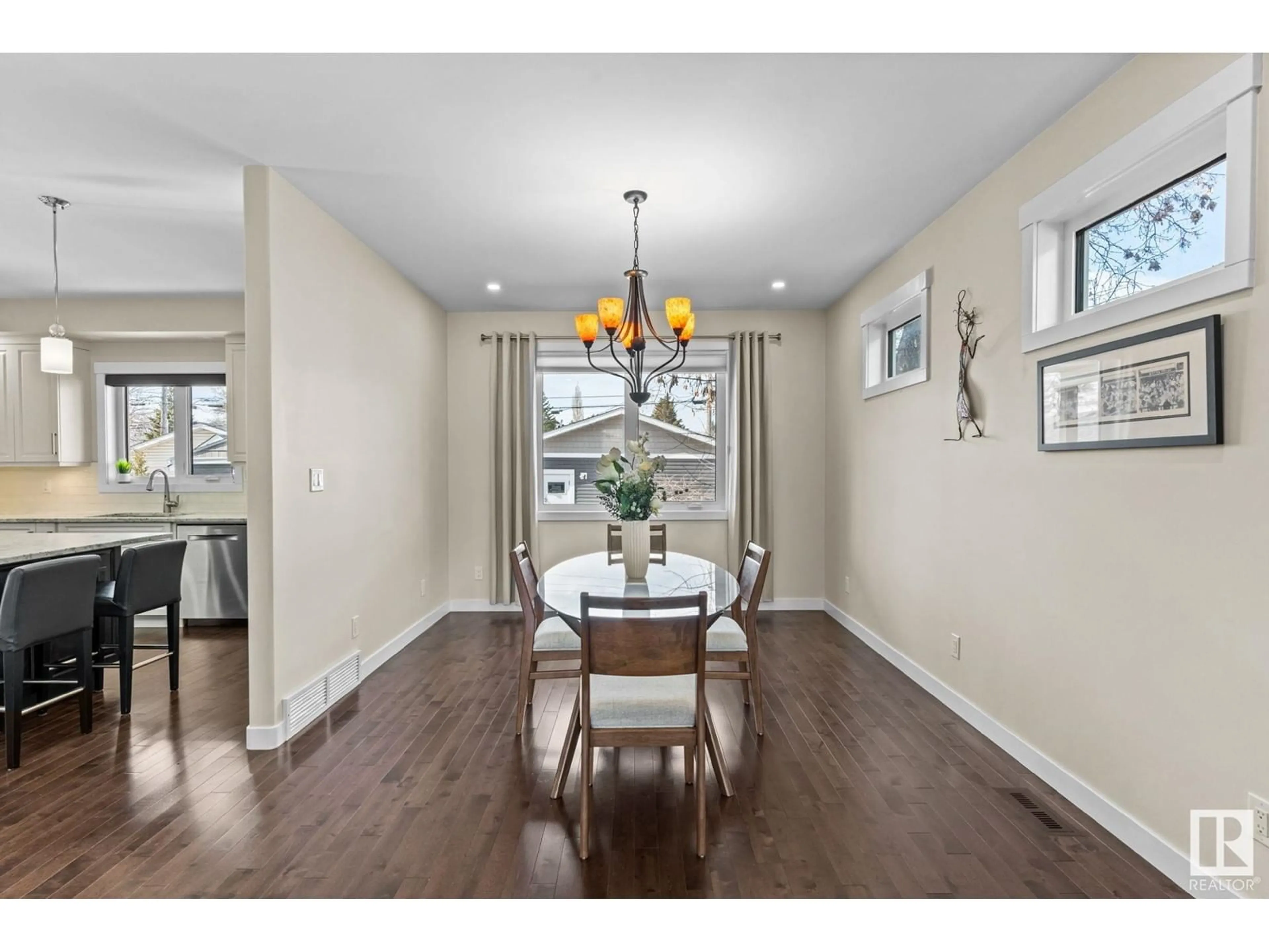 Dining room, wood/laminate floor for 10806 151 ST NW, Edmonton Alberta T5P1V8