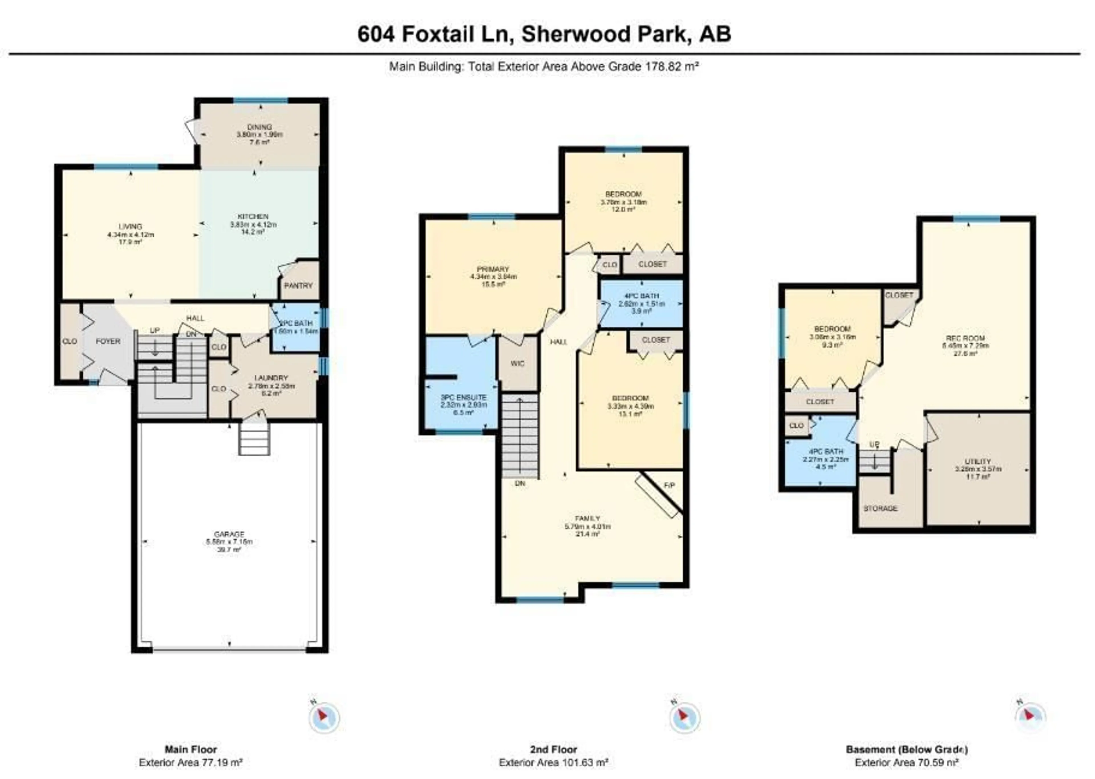 Floor plan for 604 Foxtail Lane, Sherwood Park Alberta T8A3C2