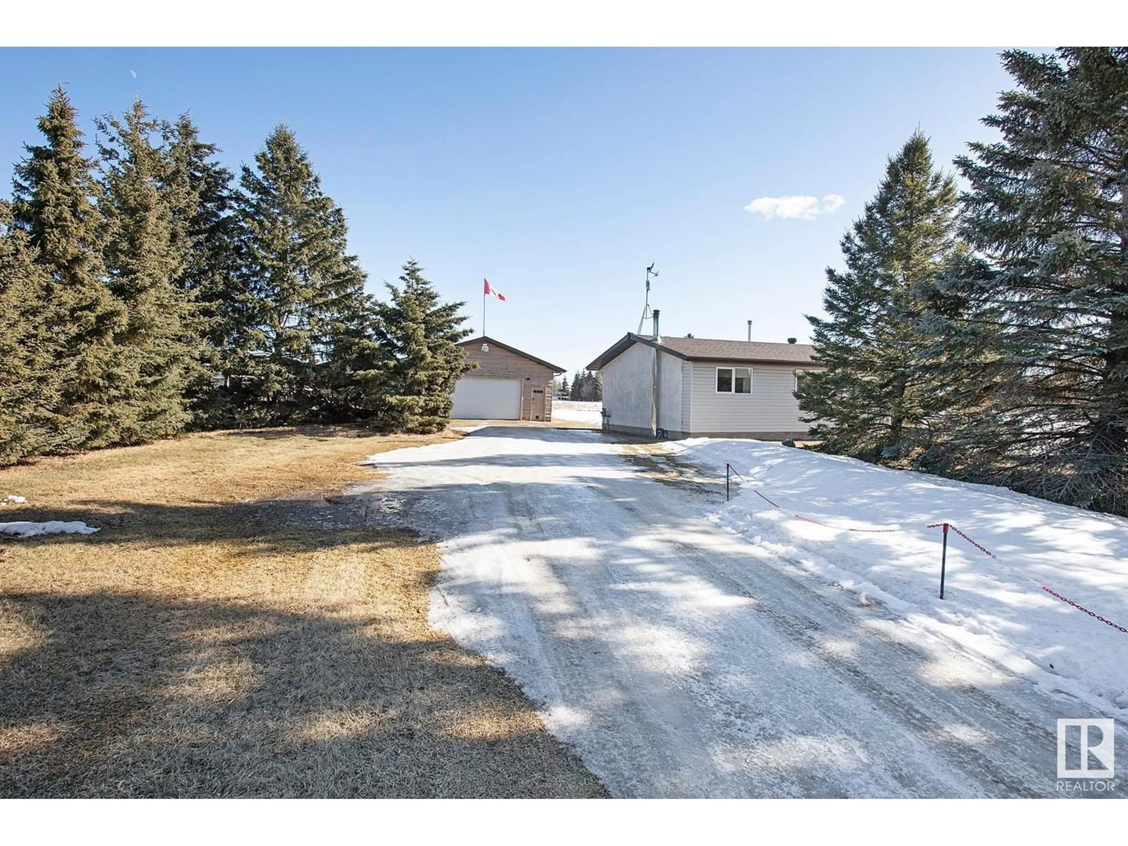 A pic from outside/outdoor area/front of a property/back of a property/a pic from drone, street for #278 52307 RGE ROAD 213, Rural Strathcona County Alberta T8G1C1