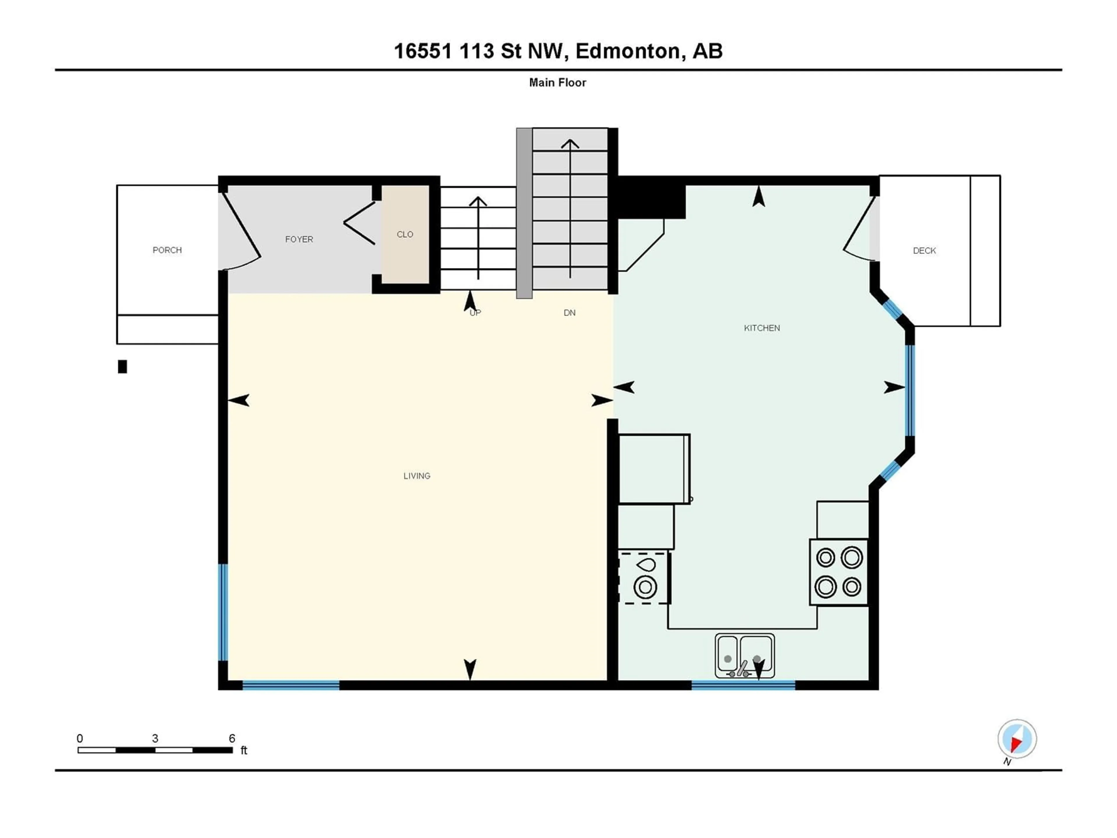 Floor plan for 16551 113 ST NW, Edmonton Alberta T5C4T2