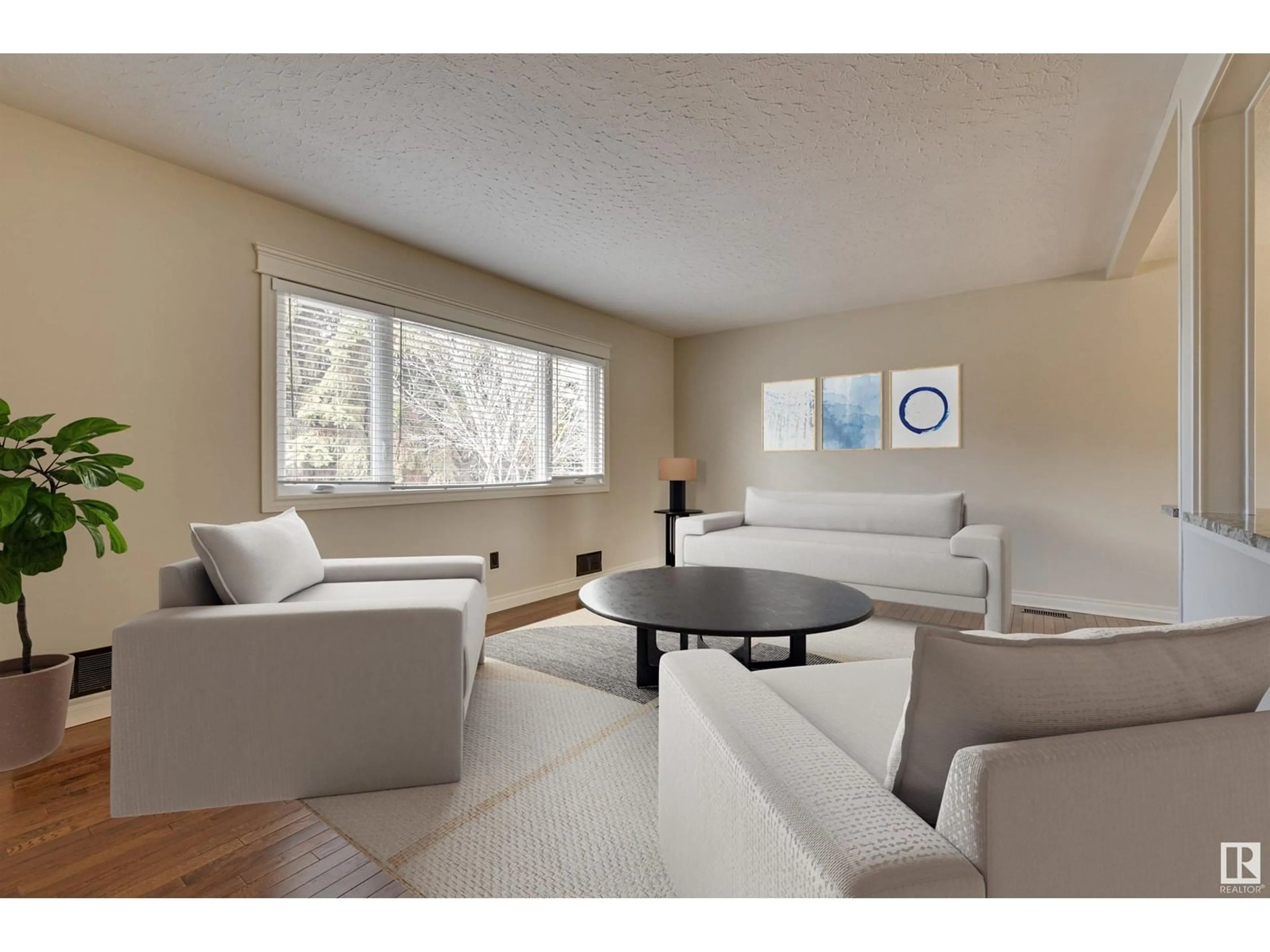 Living room with furniture, unknown for 9431 74 ST NW NW, Edmonton Alberta T6B2B5