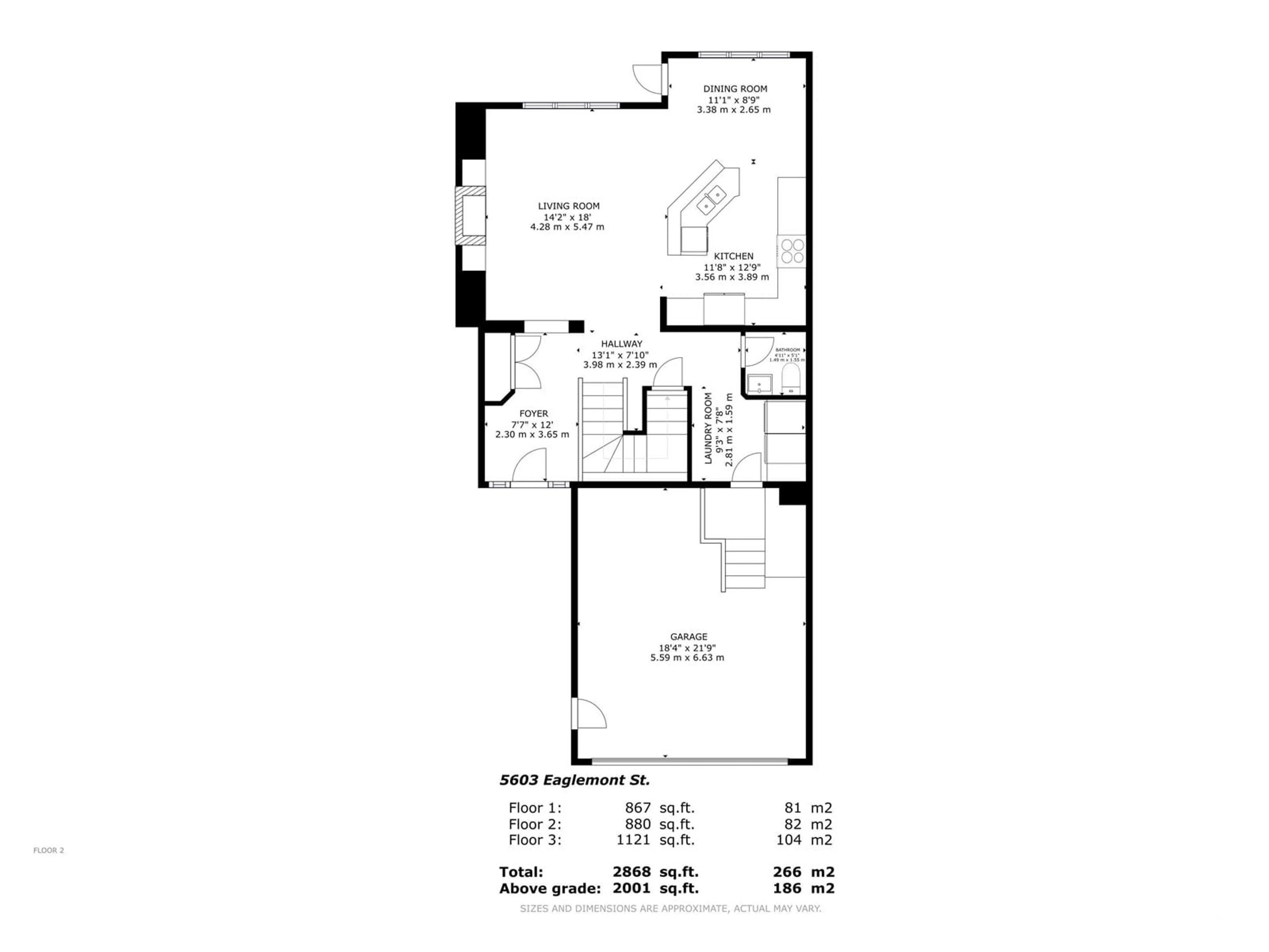 Floor plan for 5603 RUE EAGLEMONT, Beaumont Alberta T4X0H3