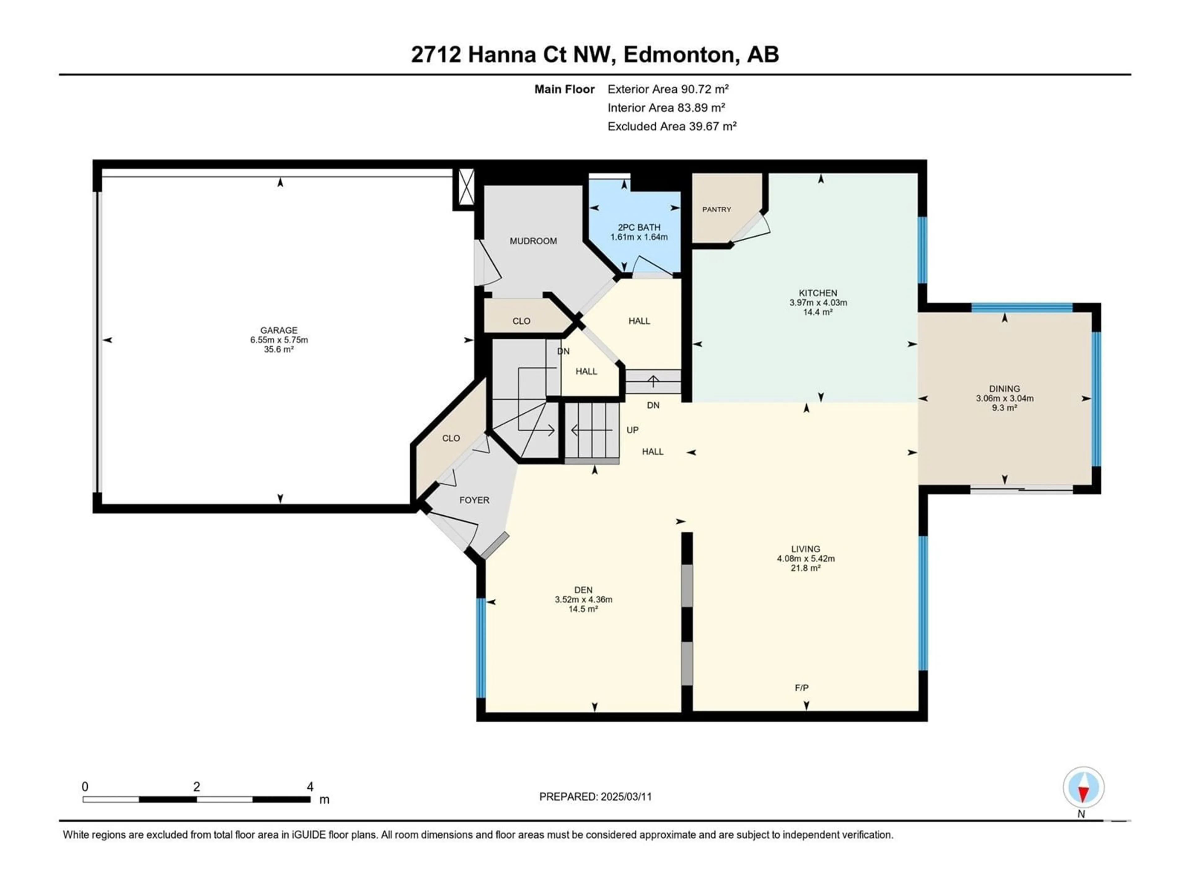 Floor plan for 2712 HANNA CO NW, Edmonton Alberta T6R3M5