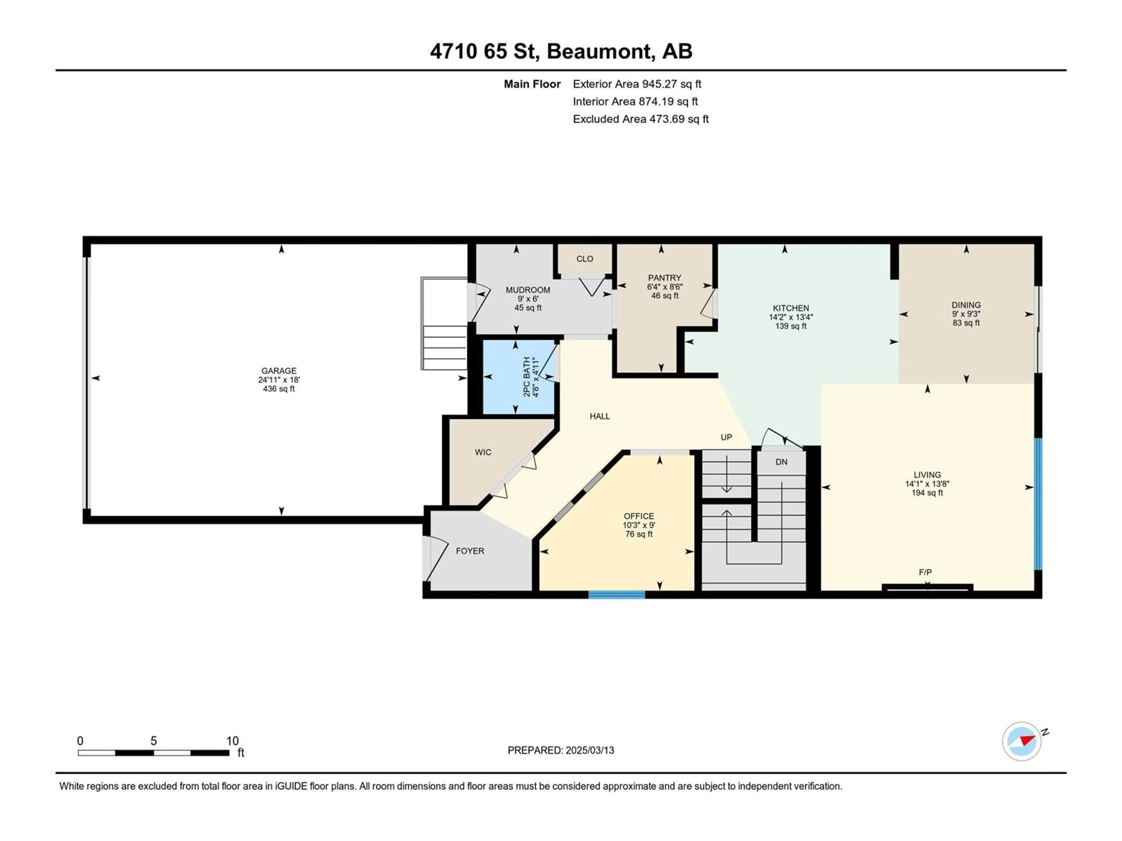 Floor plan for 4710 65 ST, Beaumont Alberta T4X2A1