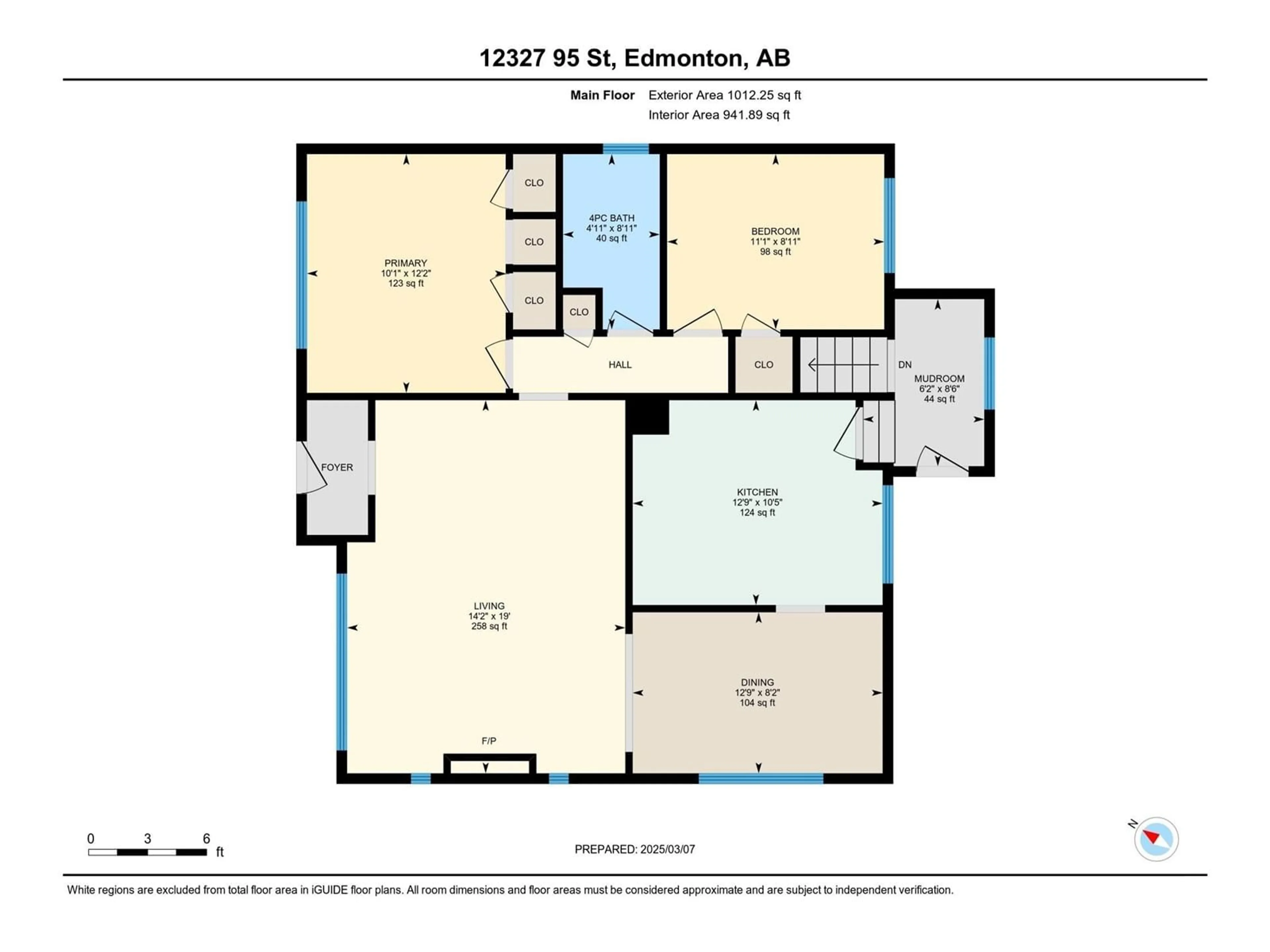 Floor plan for 12327 95 ST NW, Edmonton Alberta T5G1N4