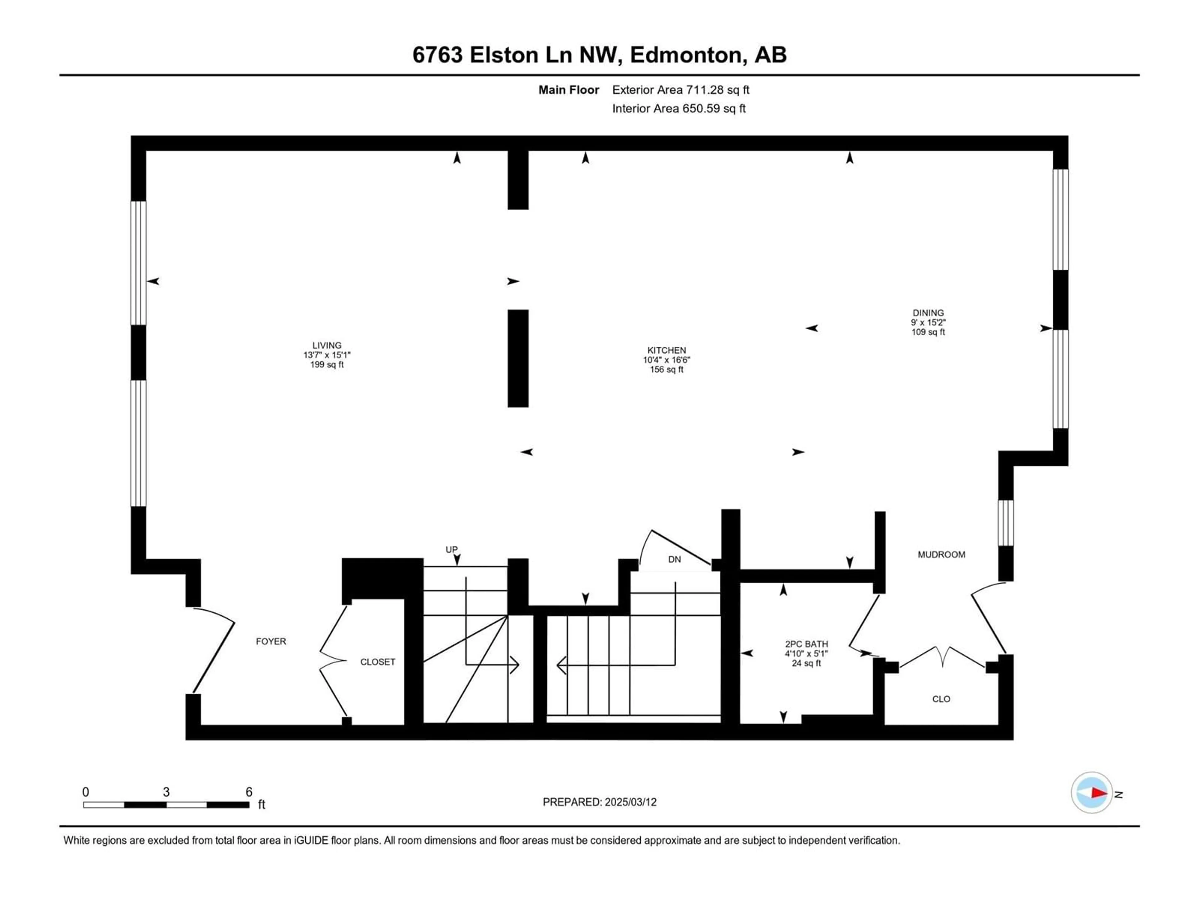 Floor plan for 6763 ELSTON LN NW, Edmonton Alberta T6M0T5