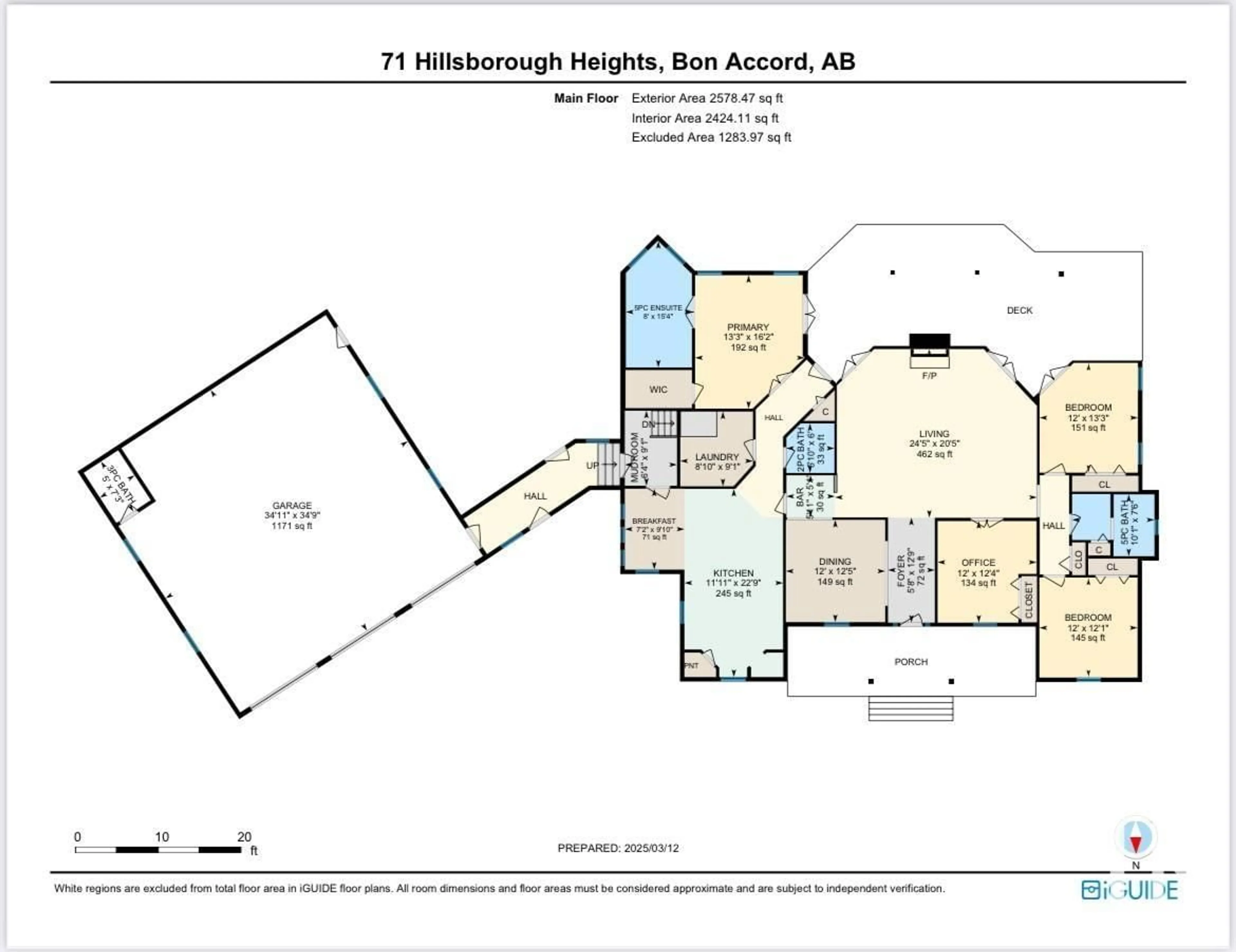 Floor plan for #71 Hillsborough Heights, Rural Sturgeon County Alberta T0A1N5