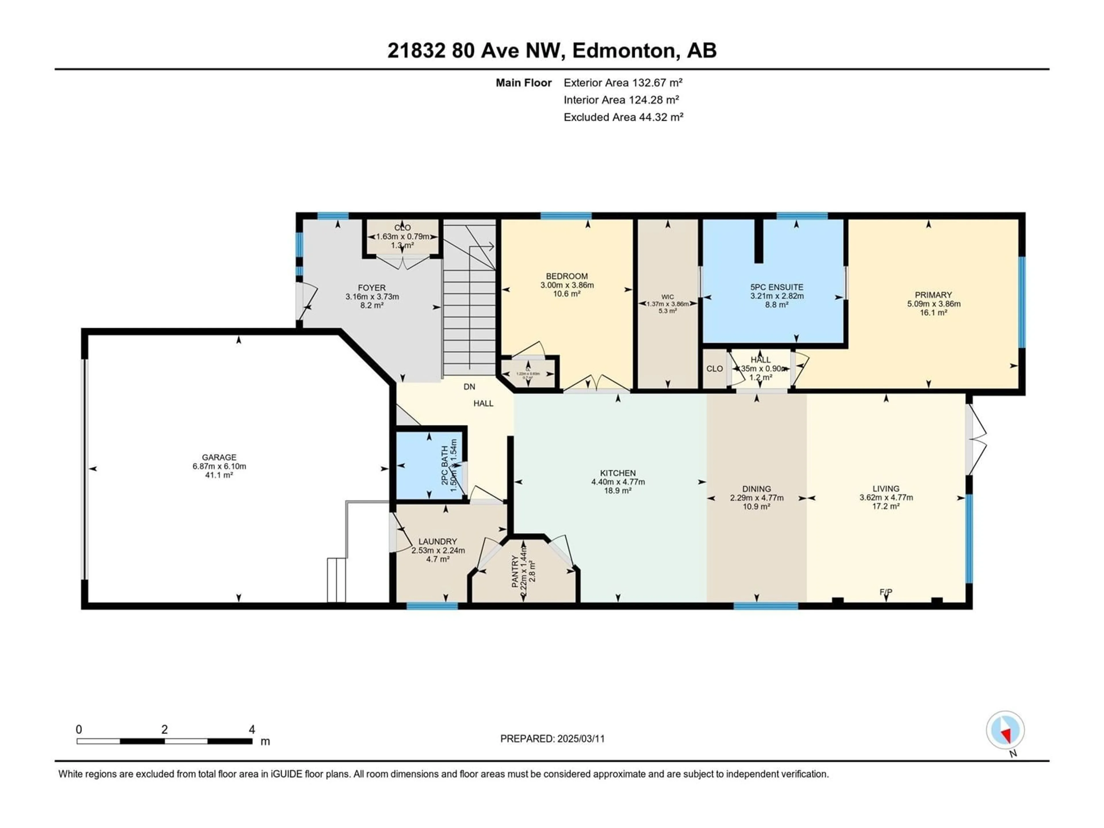 Floor plan for 21832 80 AV NW, Edmonton Alberta T5T4S2