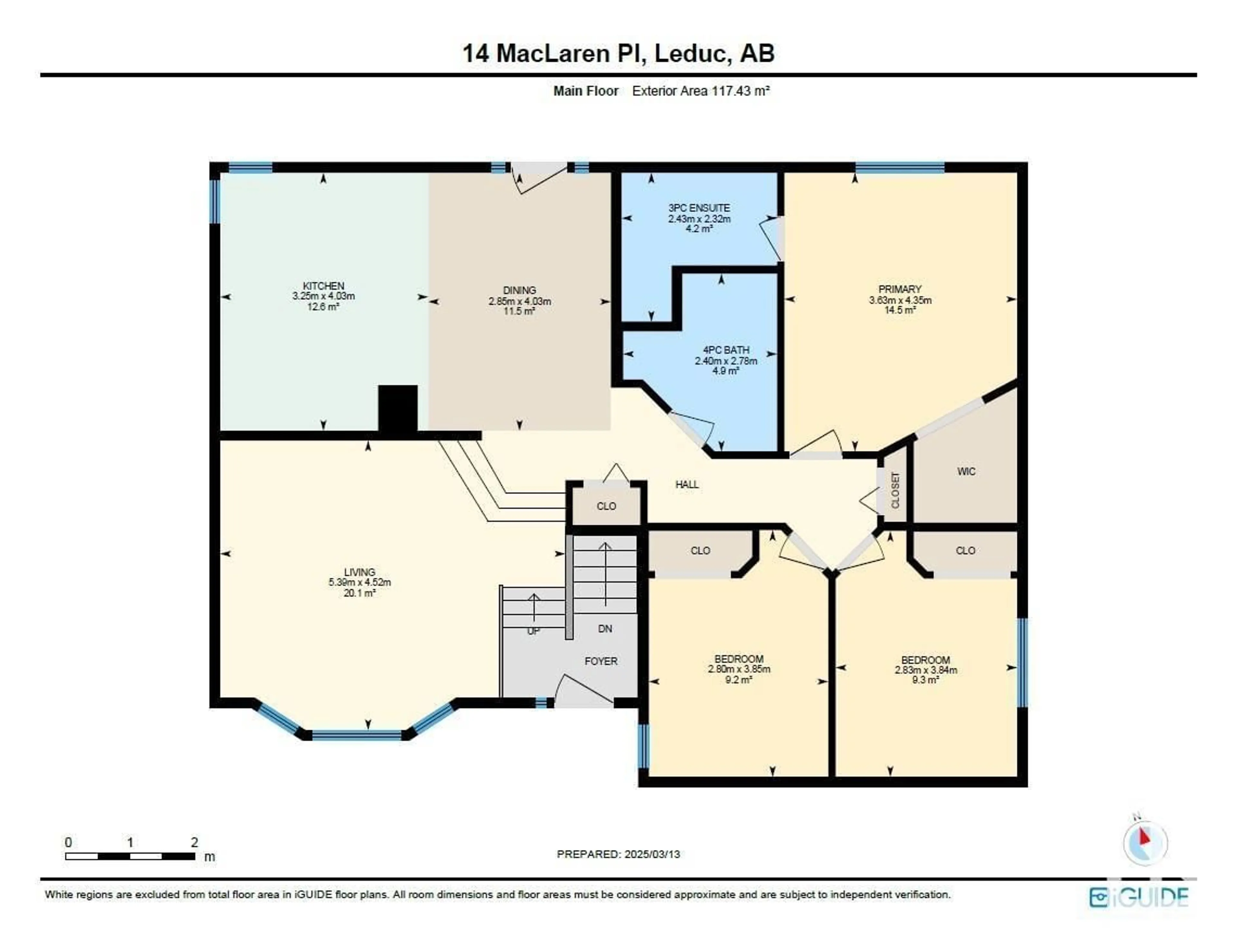 Floor plan for 14 MACLAREN PL, Leduc Alberta T9E6N5