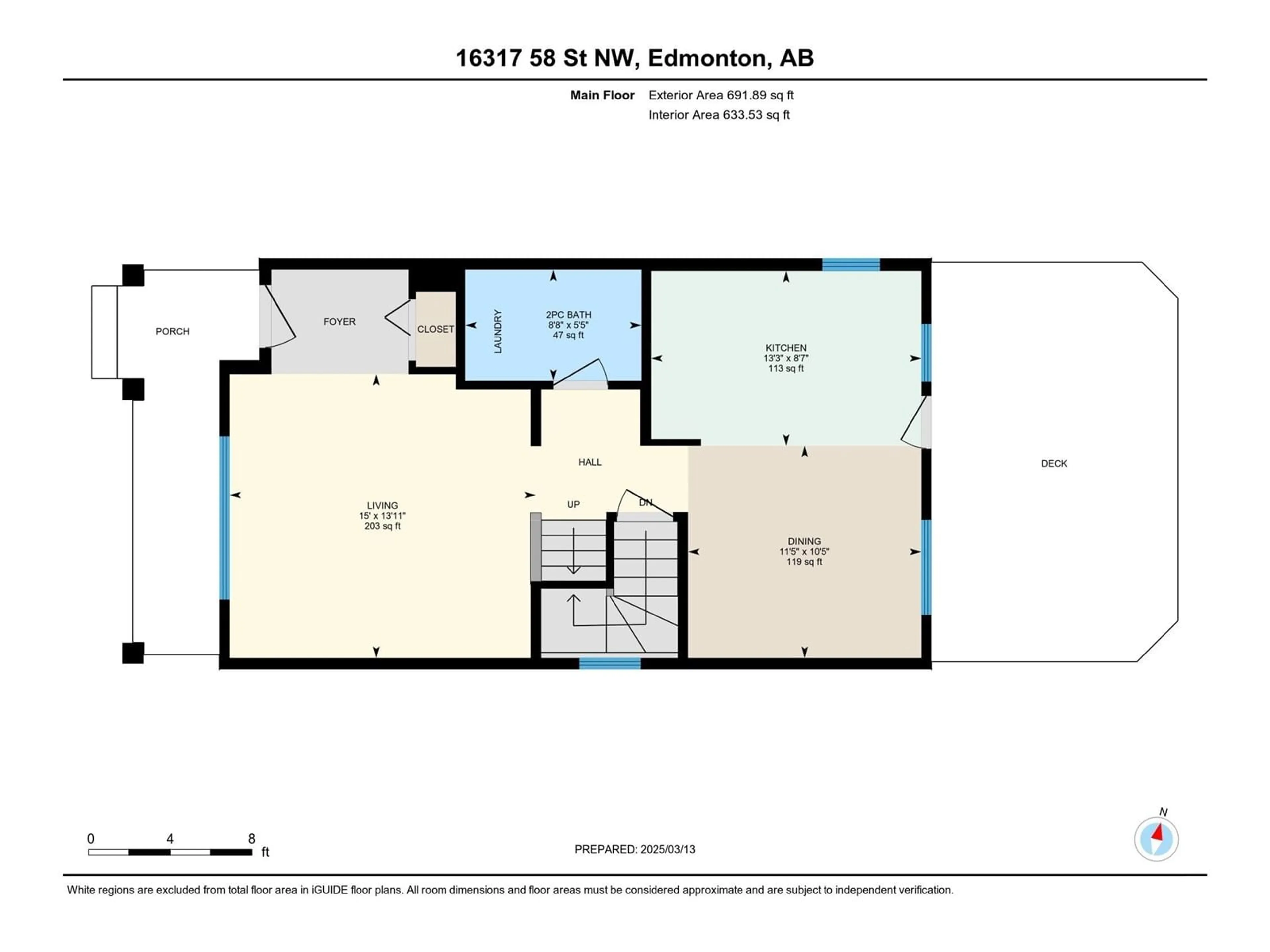 Floor plan for 16317 58 ST NW, Edmonton Alberta T5Y0C4