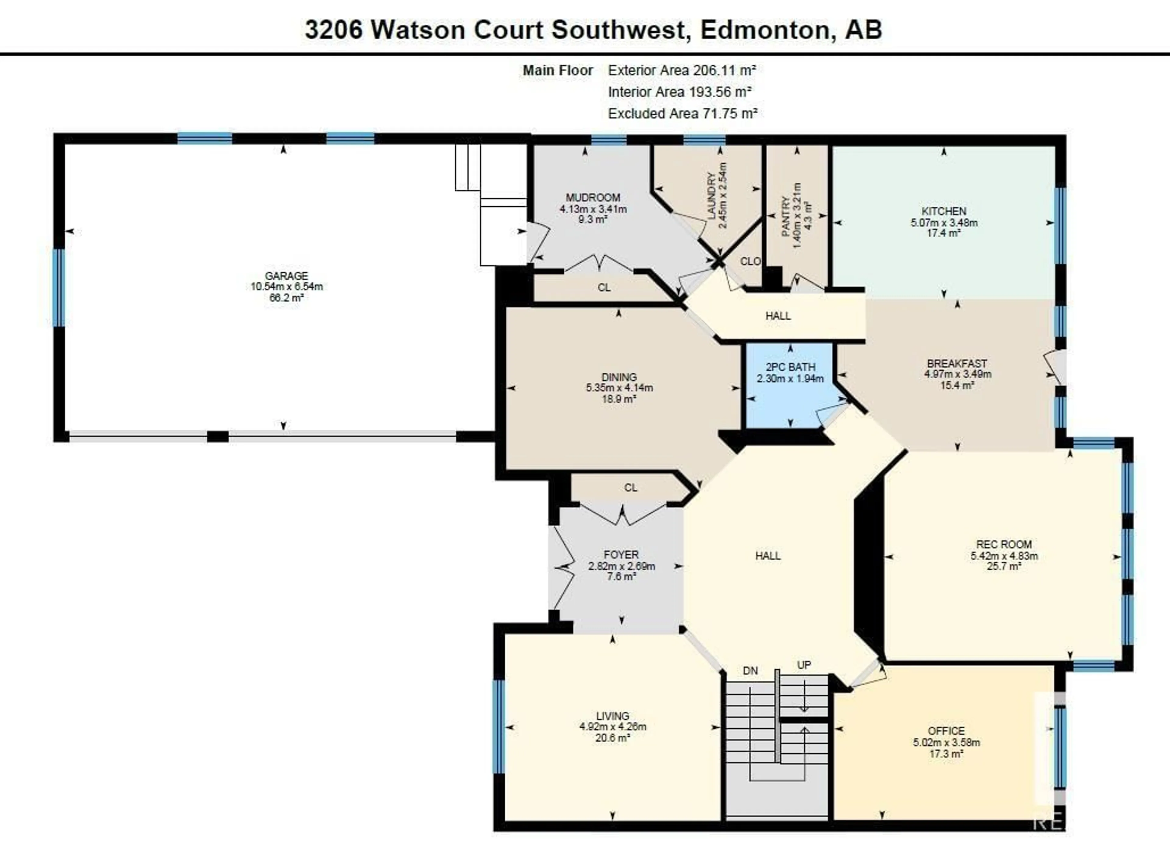 Floor plan for 3206 WATSON CO SW, Edmonton Alberta T6W0P2