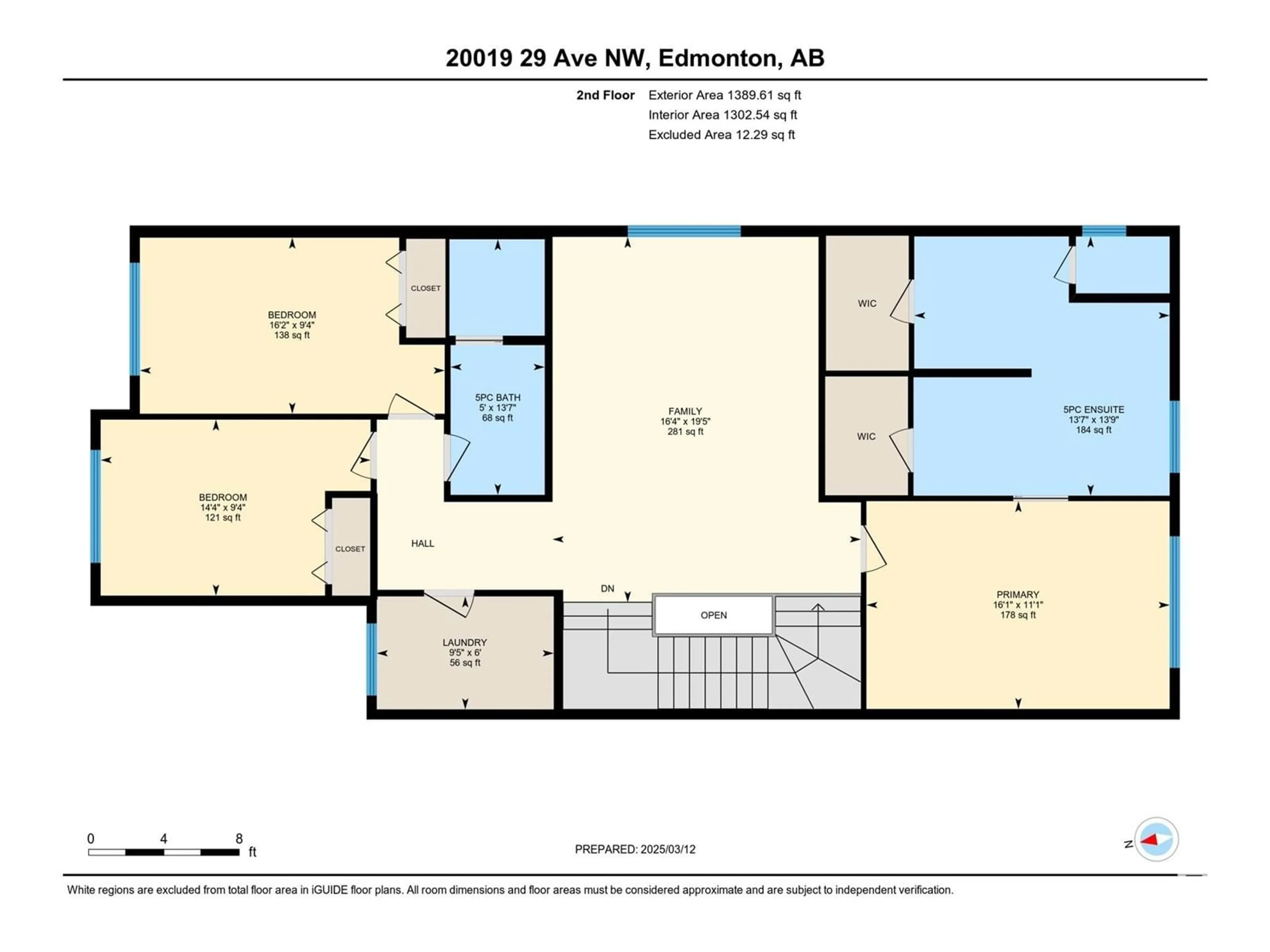 Floor plan for 20019 29 AV NW, Edmonton Alberta T6M0W8