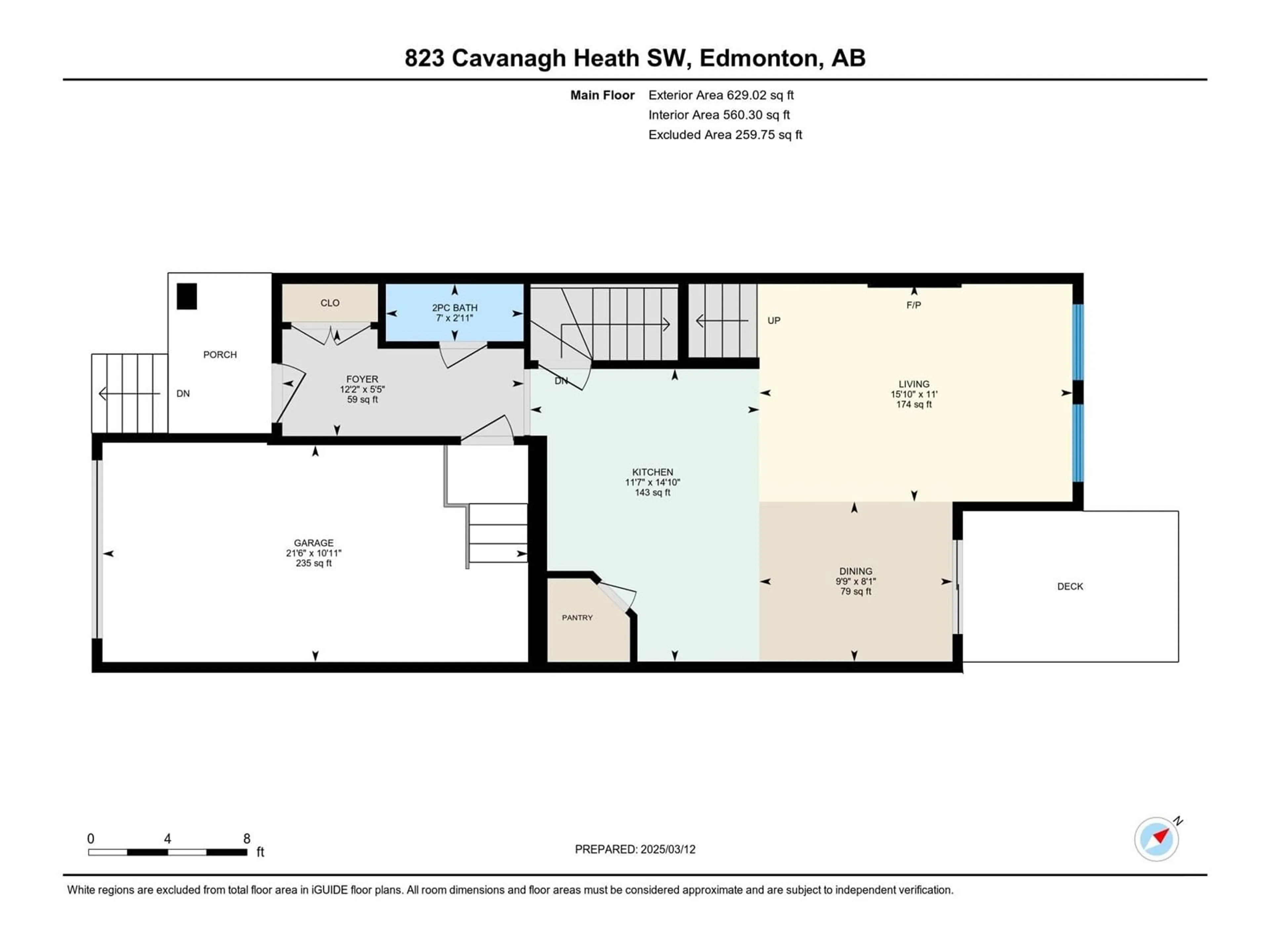 Floor plan for 823 CAVANAGH HEATH HE SW, Edmonton Alberta T6W3Y1