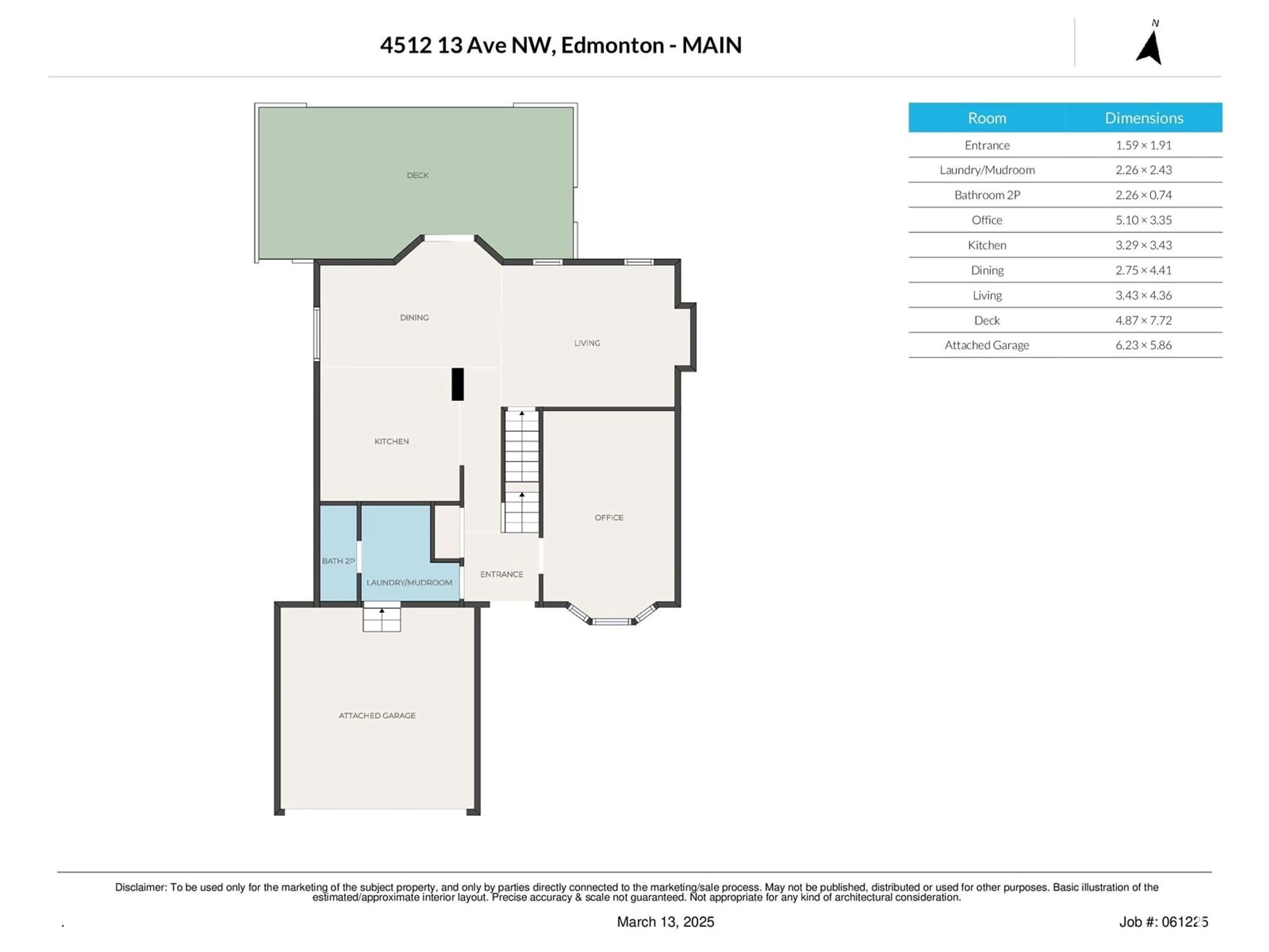 Floor plan for 4512 13 AV NW, Edmonton Alberta T6L4A3