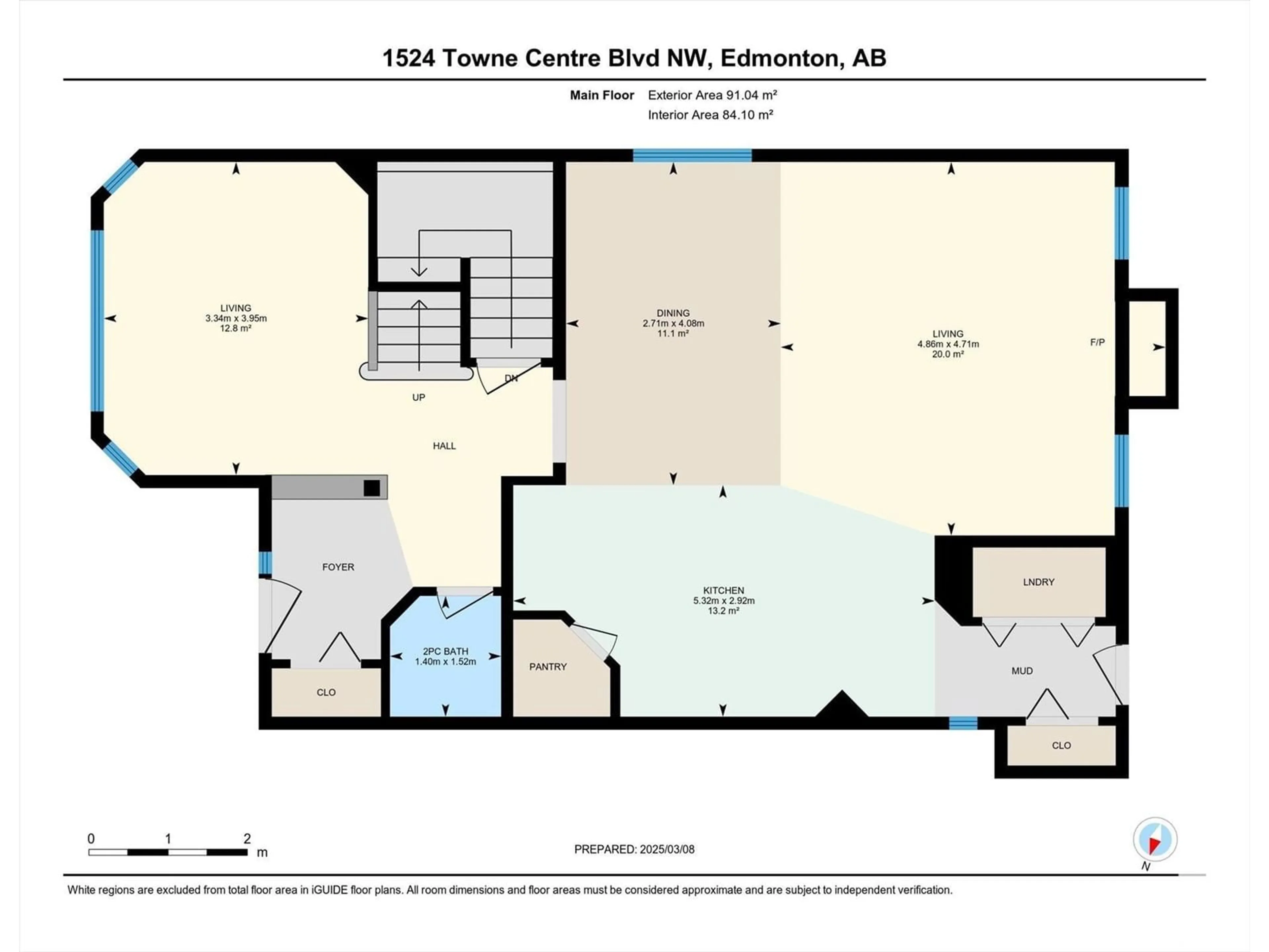 Floor plan for 1524 TOWNE CENTRE BV NW, Edmonton Alberta T6R0P4