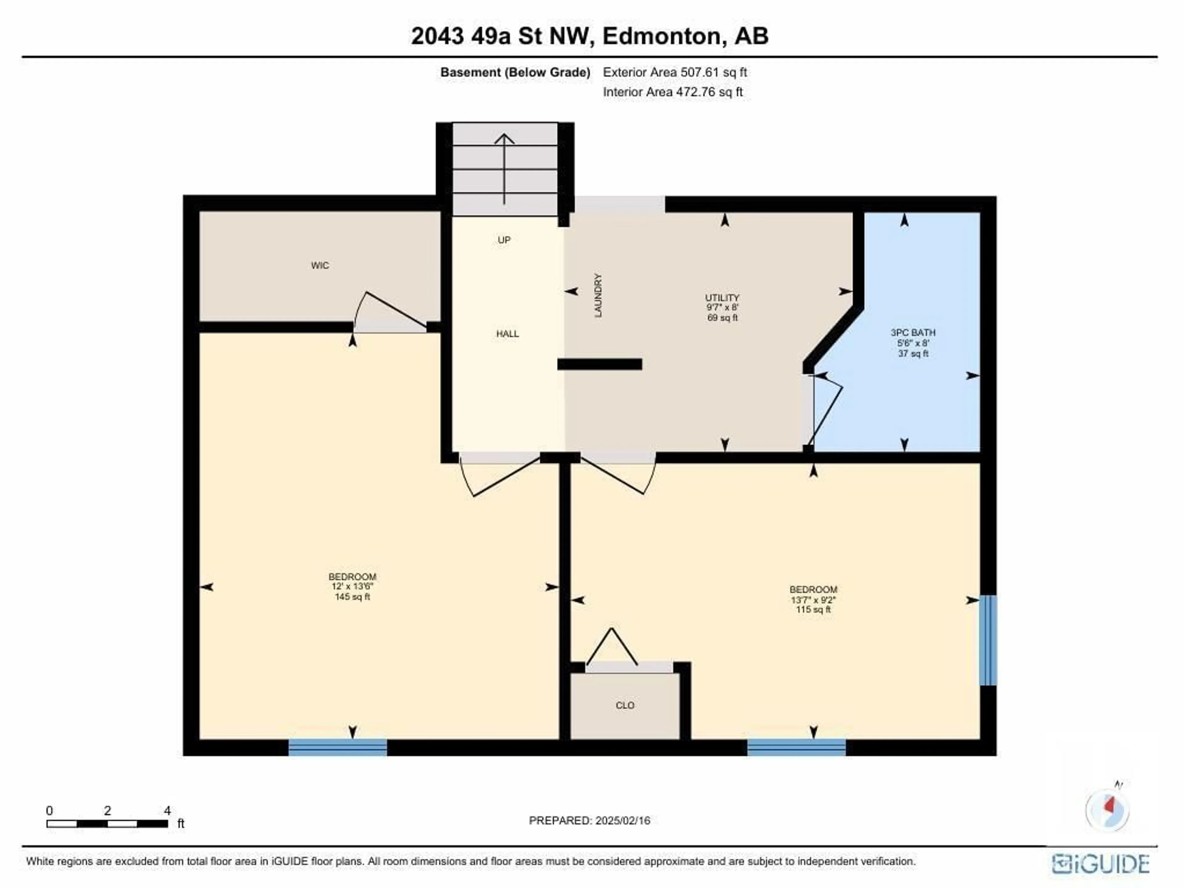 Floor plan for NW - 2043 49A ST, Edmonton Alberta T6L2W9