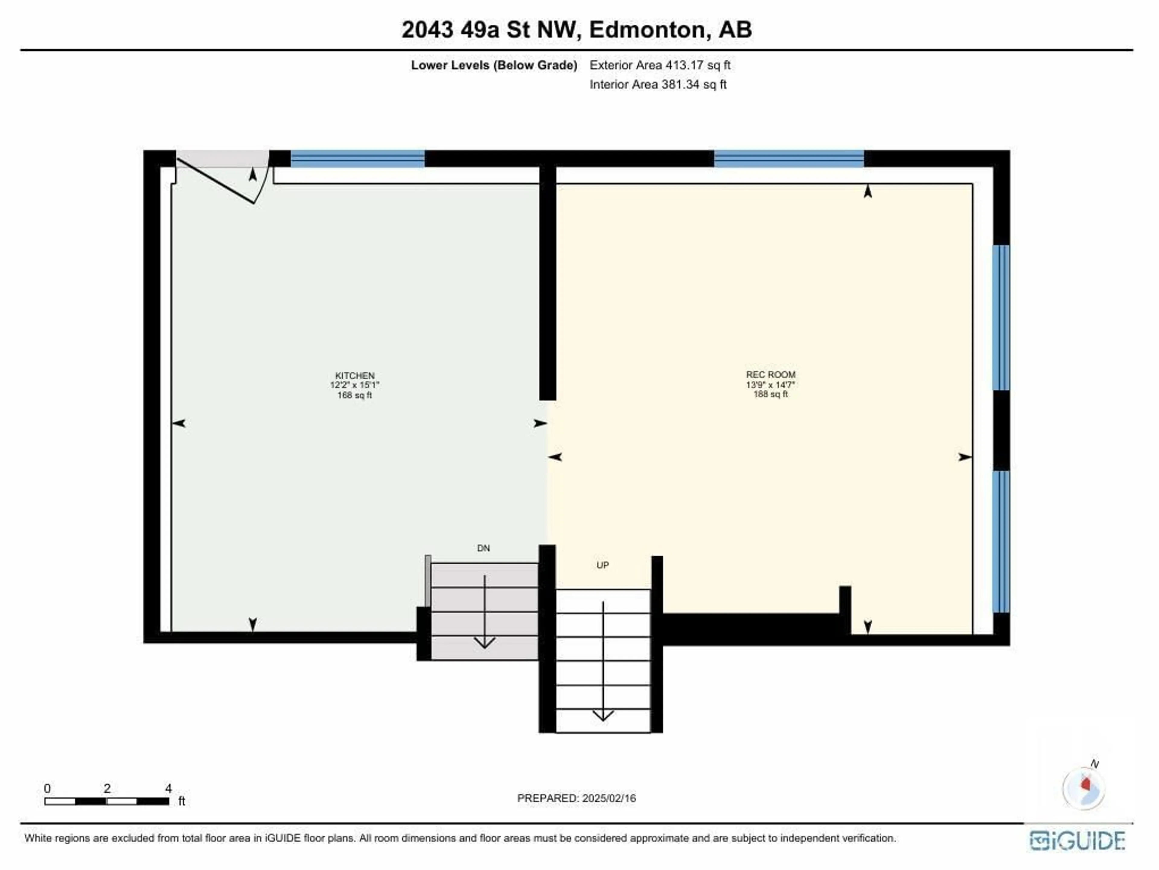 Floor plan for NW - 2043 49A ST, Edmonton Alberta T6L2W9