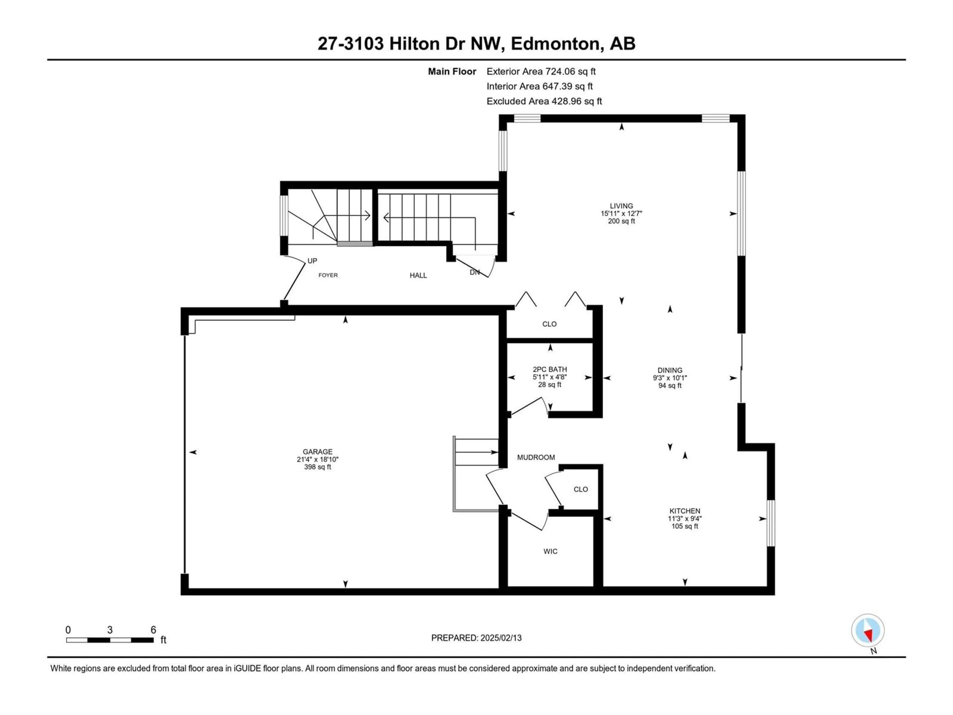 Floor plan for #27 3103 HILTON DR NW, Edmonton Alberta T6M0R3